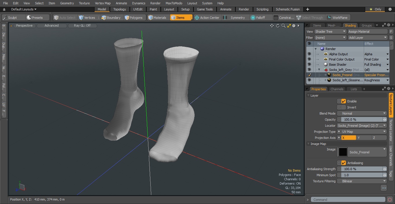 3D Long Socks Grey on The Foot Standing Toes