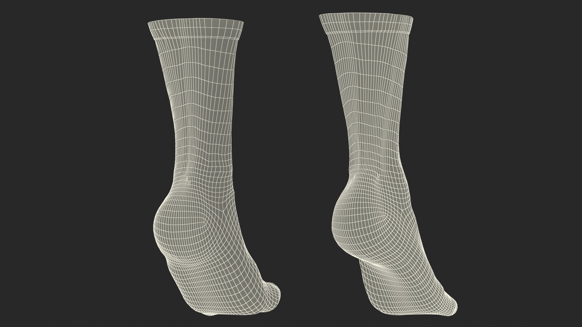 3D Long Socks Grey on The Foot Standing Toes