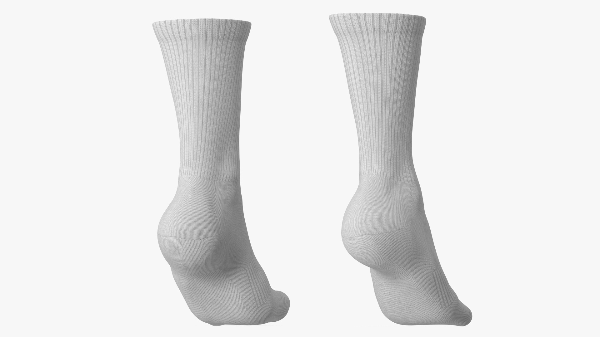 3D Long Socks Grey on The Foot Standing Toes