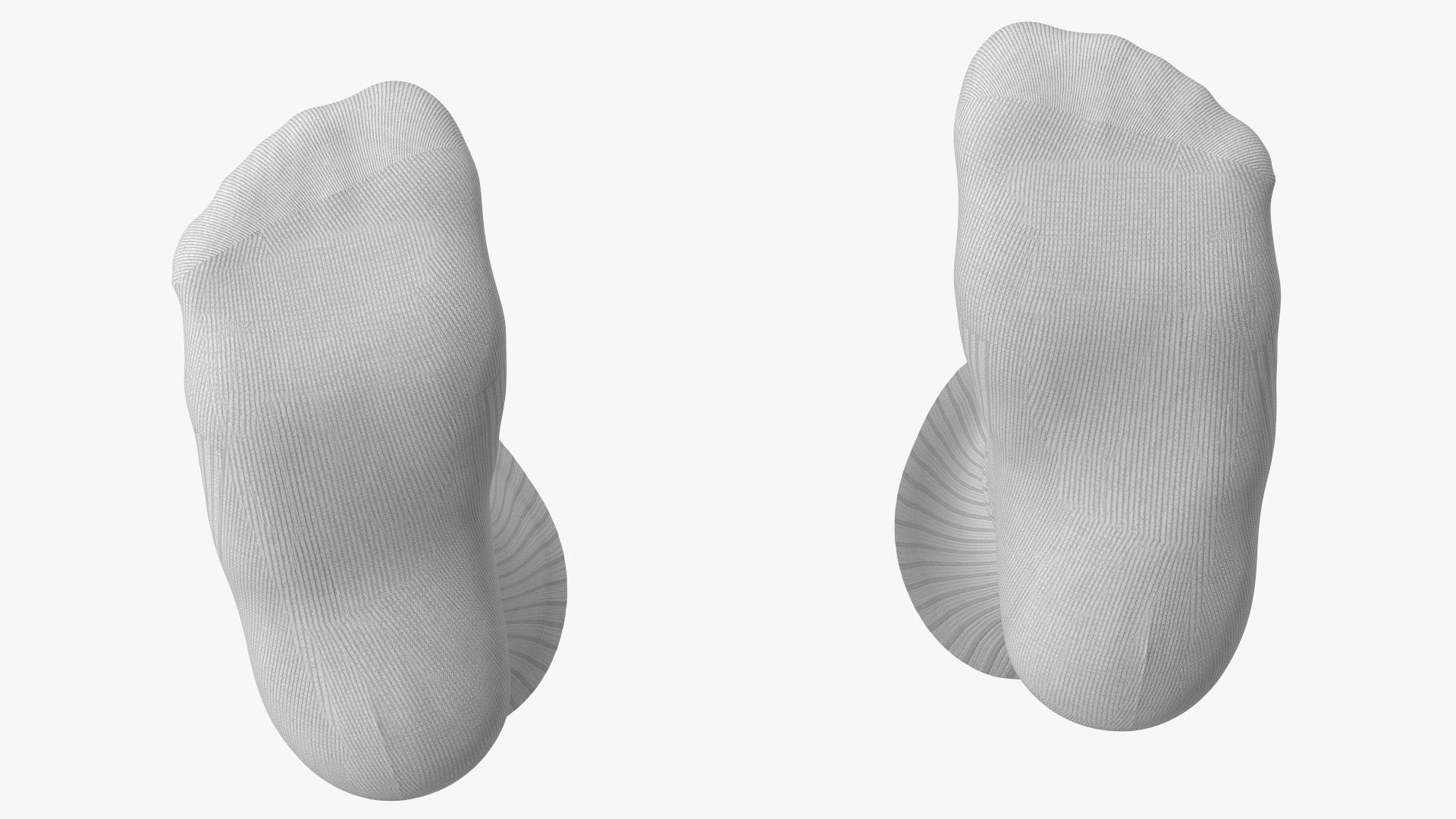 3D Long Socks Grey on The Foot Standing Toes
