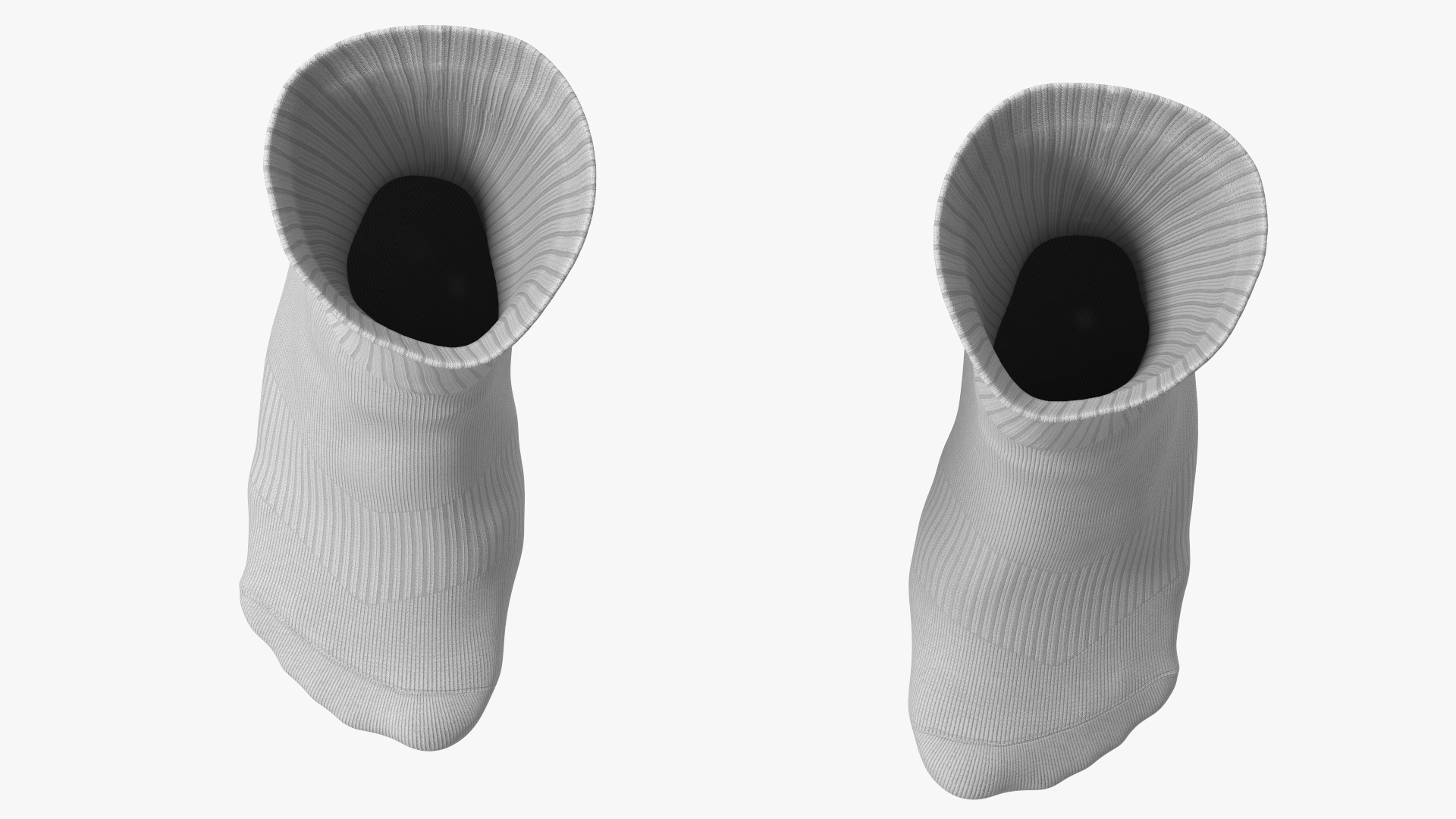 3D Long Socks Grey on The Foot Standing Toes