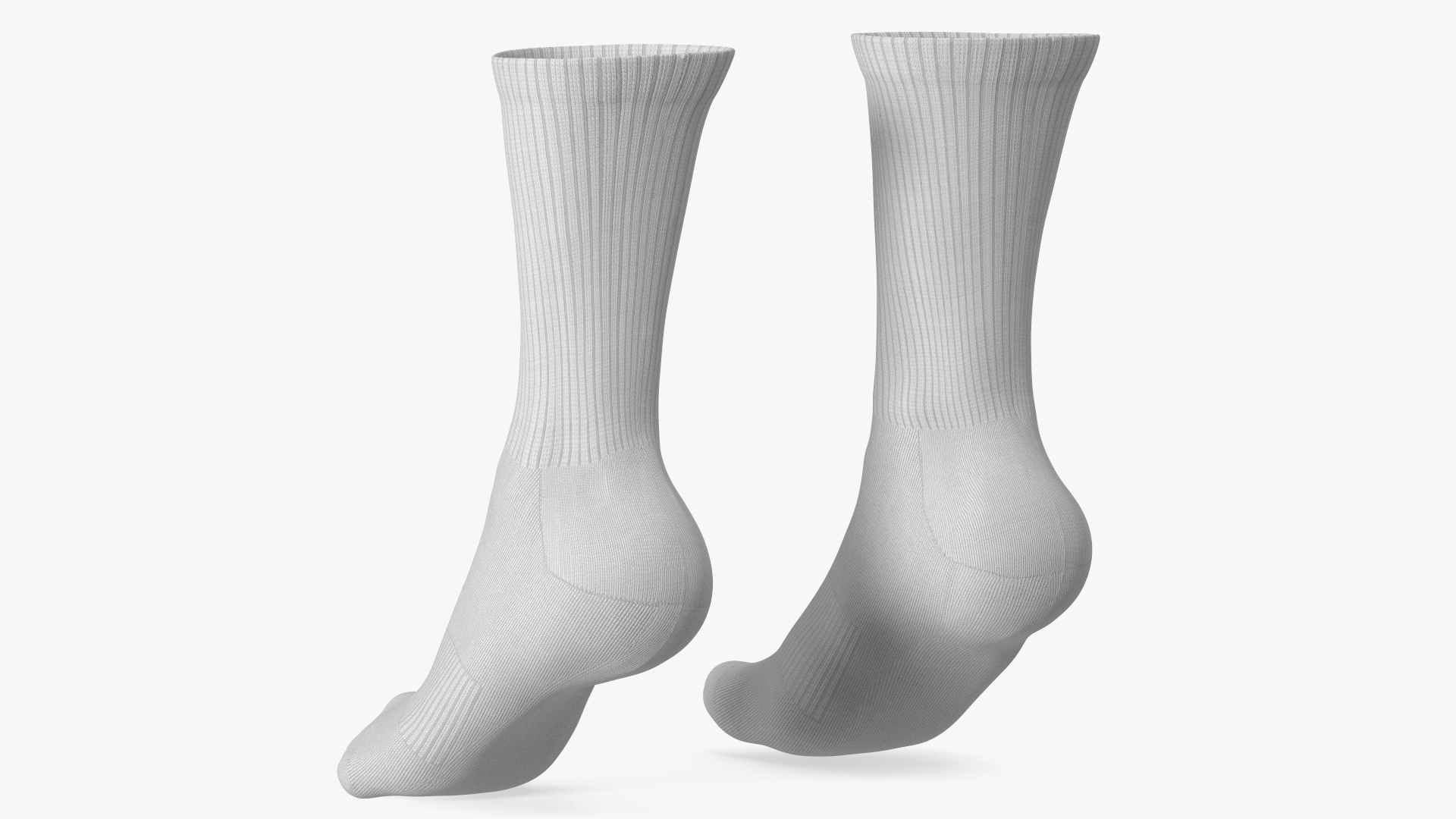 3D Long Socks Grey on The Foot Standing Toes