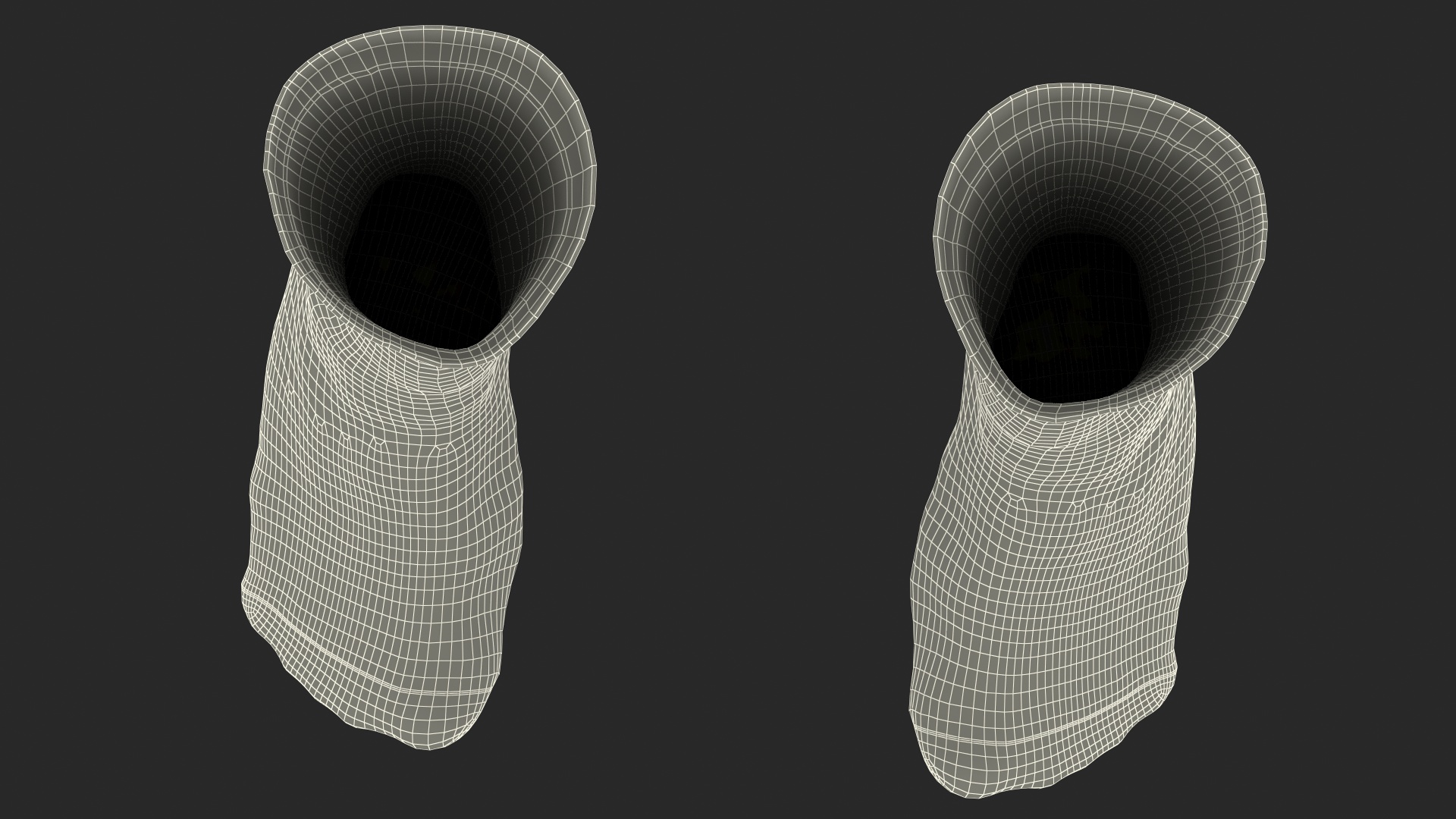3D Long Socks Grey on The Foot Standing Toes
