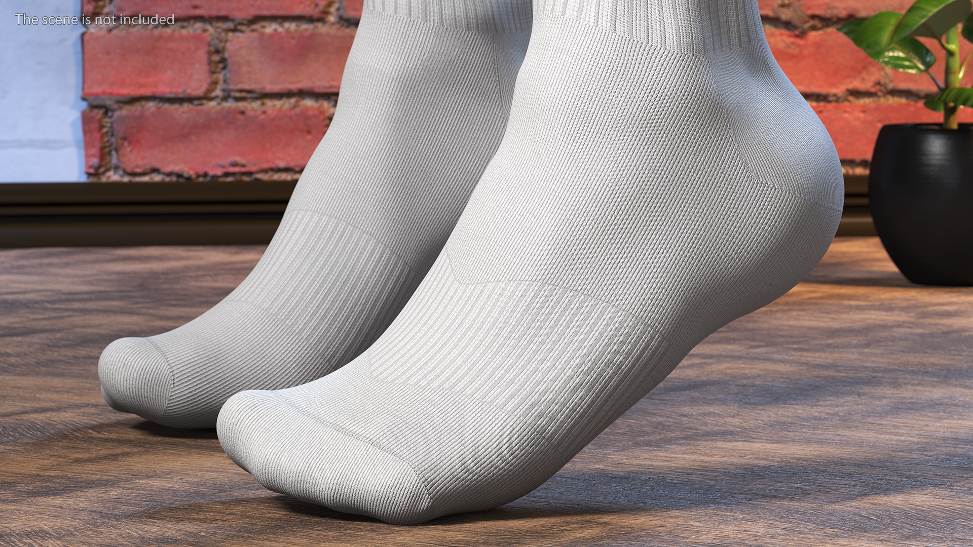 3D Long Socks Grey on The Foot Standing Toes