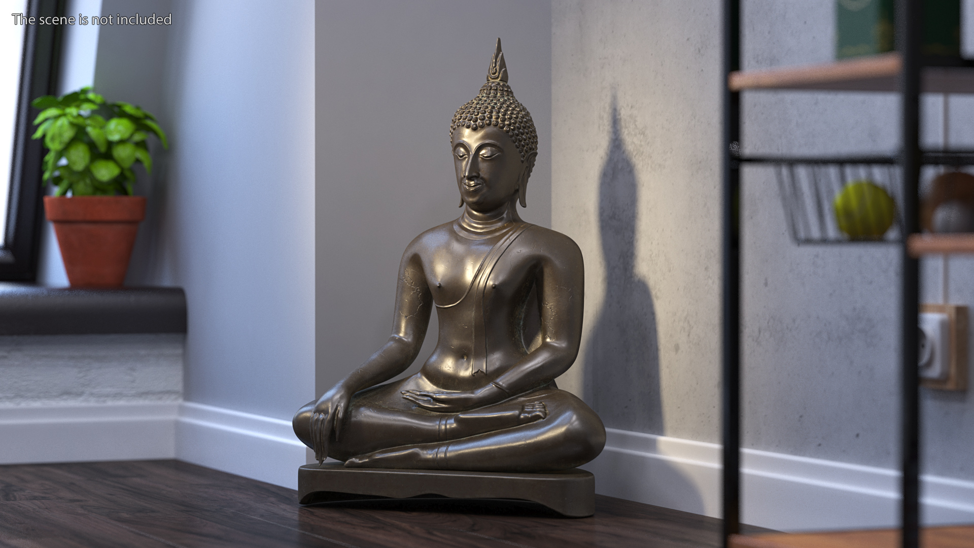 3D Antique Bronze Thai Buddha Statue model