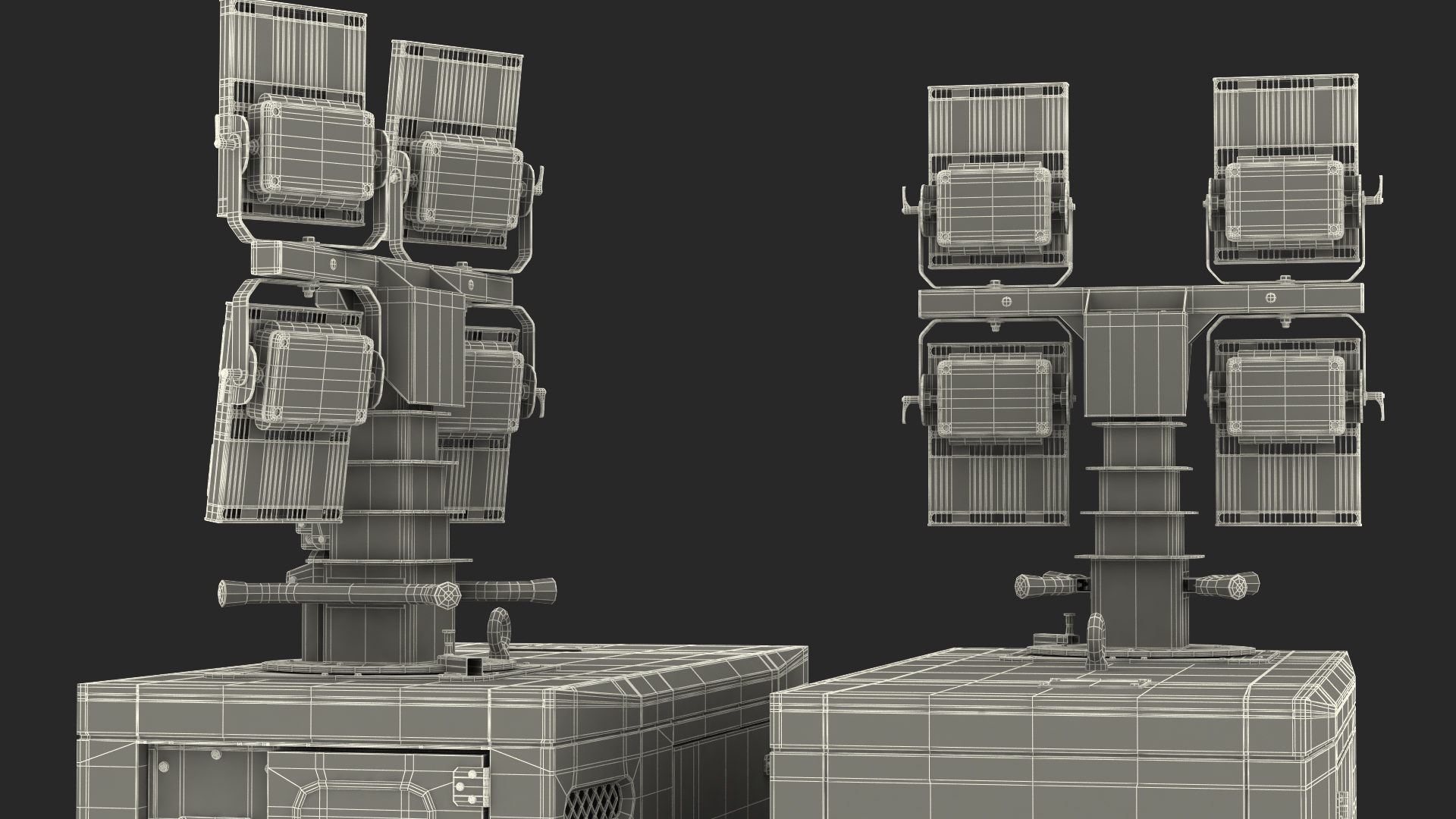3D model Mobile Generator Generic with Lighting Mast Rigged