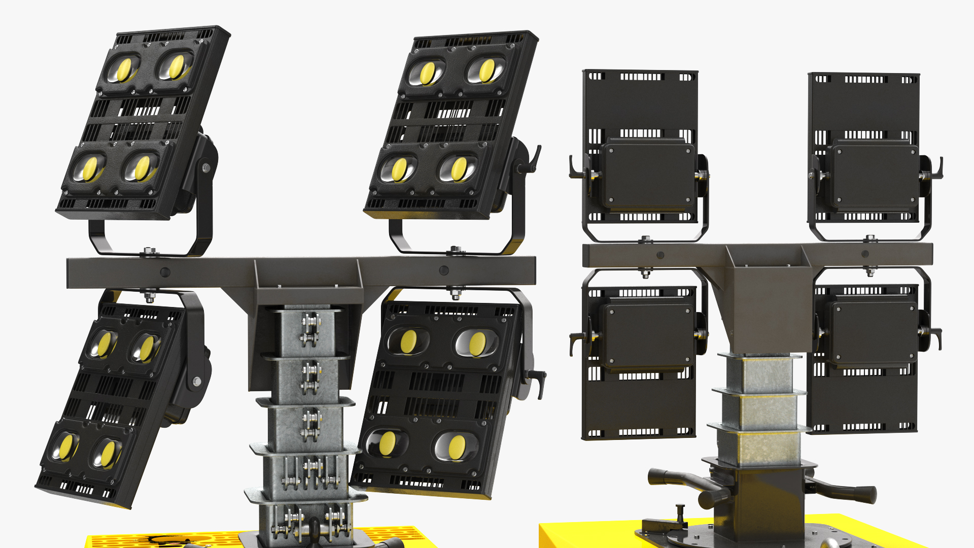 3D model Mobile Generator Generic with Lighting Mast Rigged