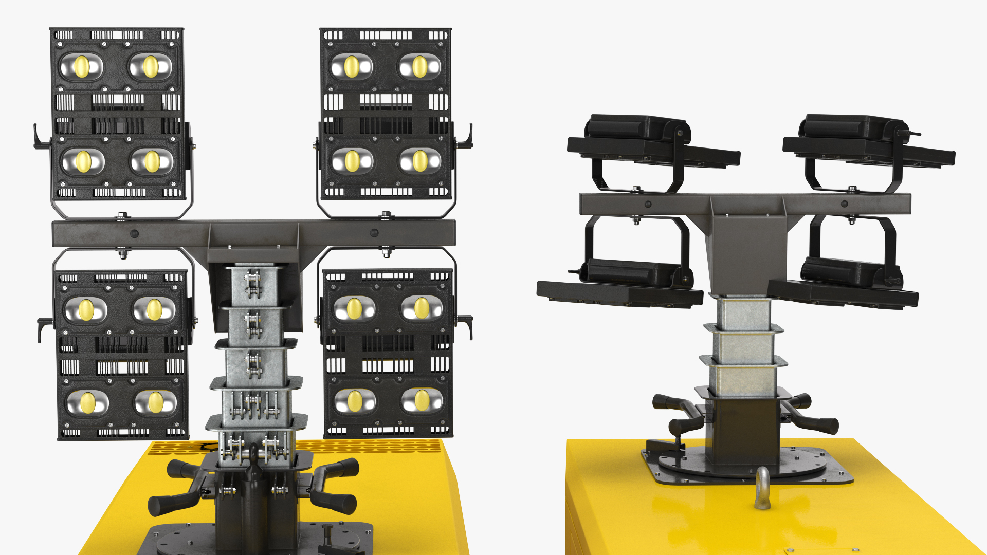 3D model Mobile Generator Generic with Lighting Mast Rigged