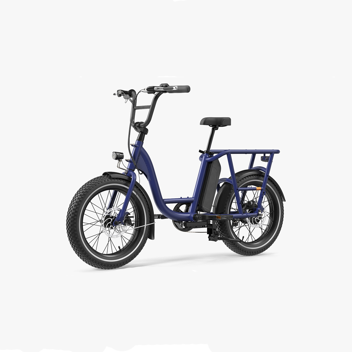 3D model Electric Cargo Bike Blue Rigged for Maya