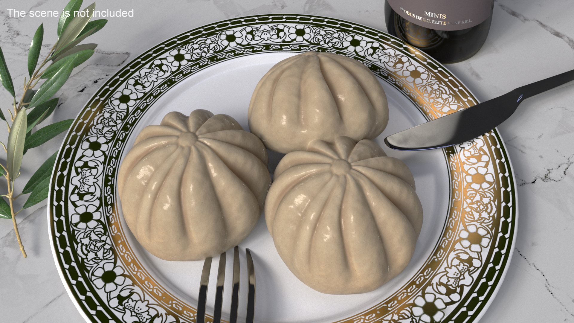 Asian Dumpling Cooked for 3D Print 3D model