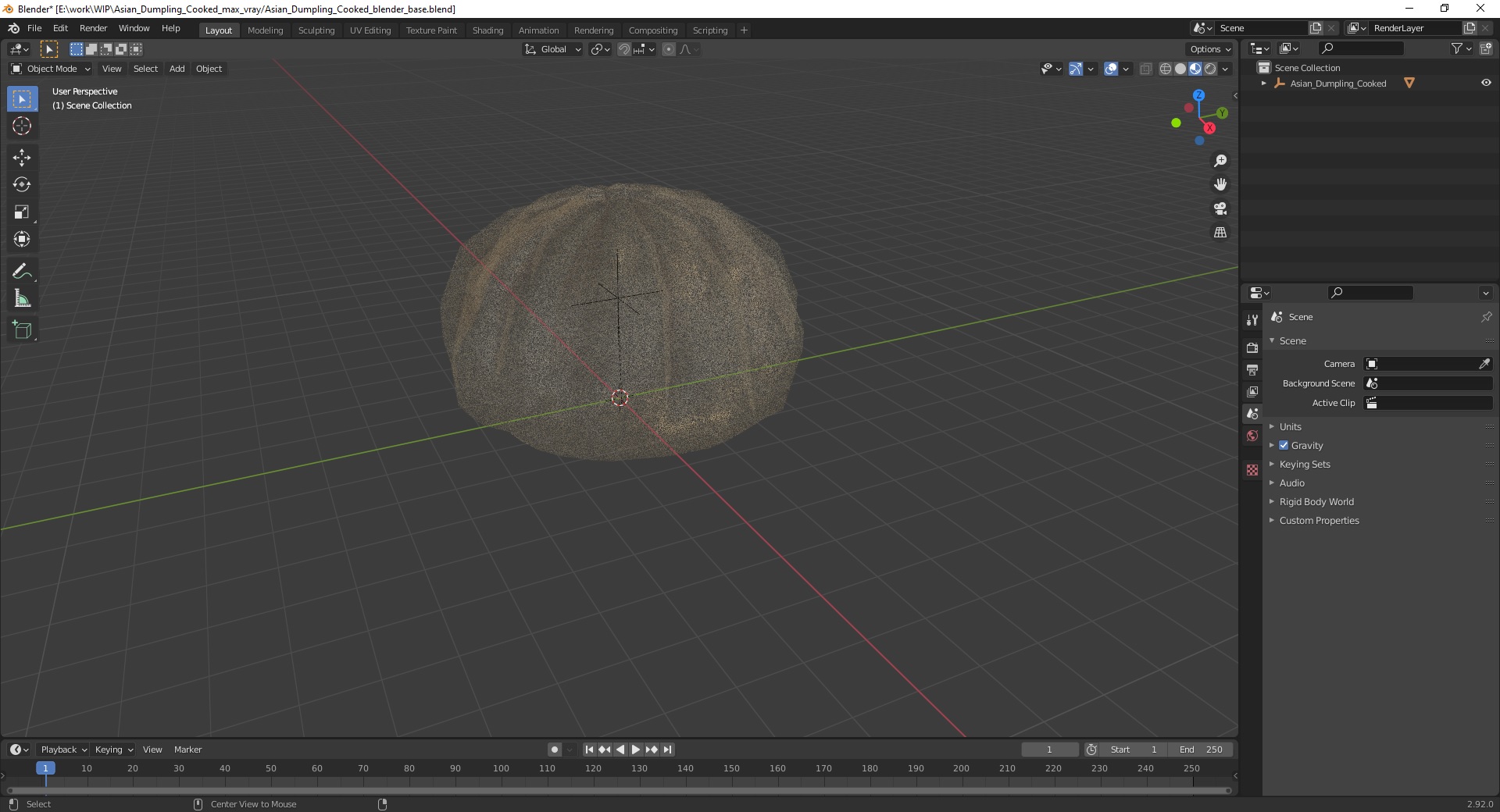 Asian Dumpling Cooked for 3D Print 3D model