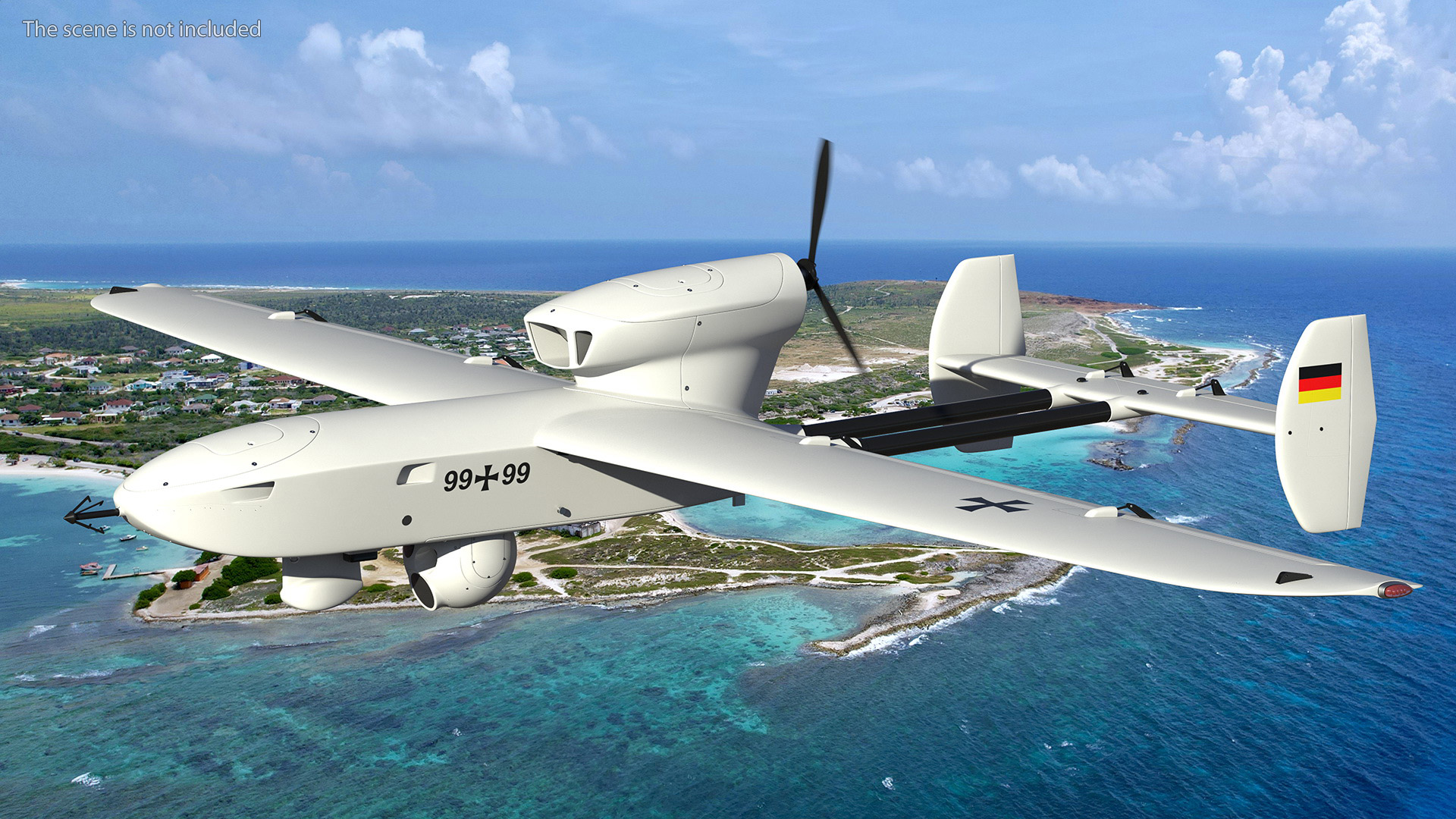 3D Rheinmetall Luna NG Drone White