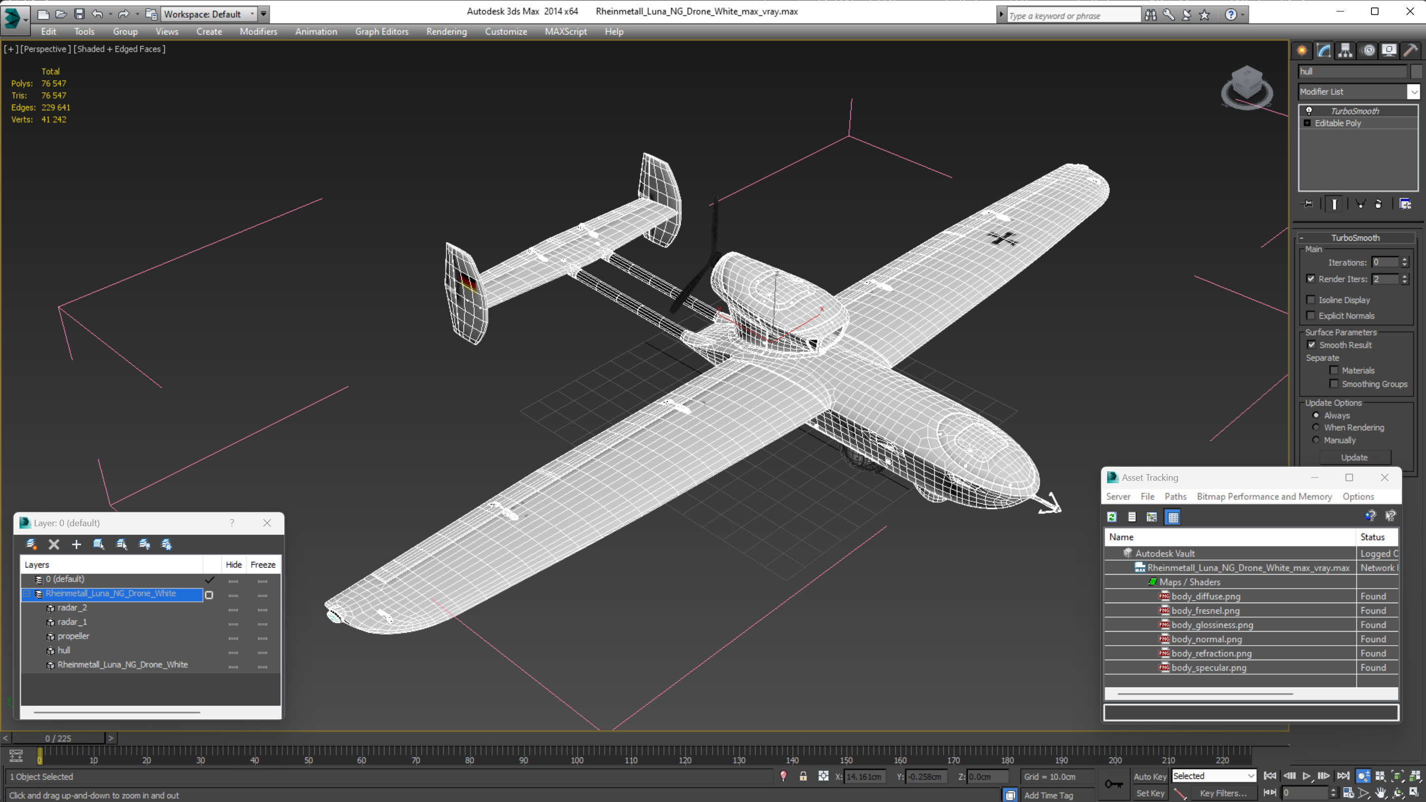 3D Rheinmetall Luna NG Drone White