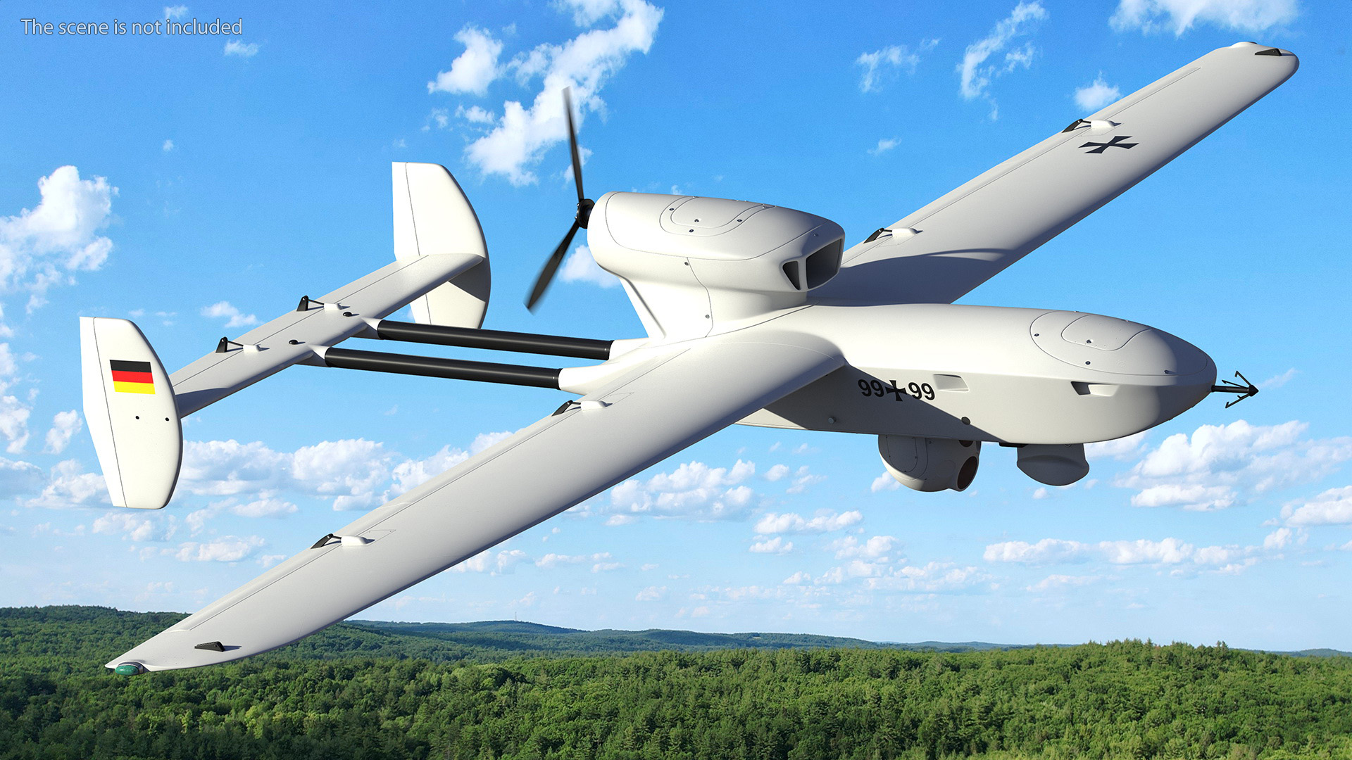 3D Rheinmetall Luna NG Drone White