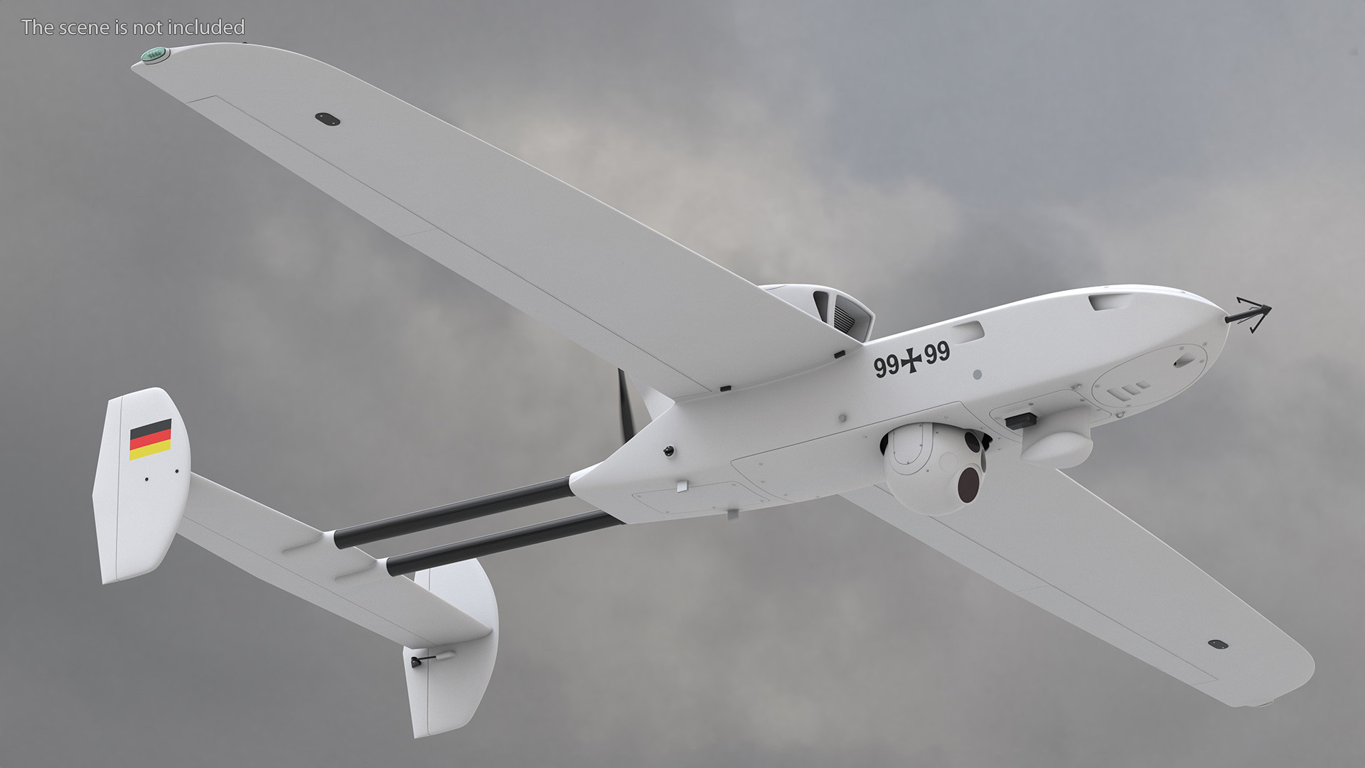 3D Rheinmetall Luna NG Drone White
