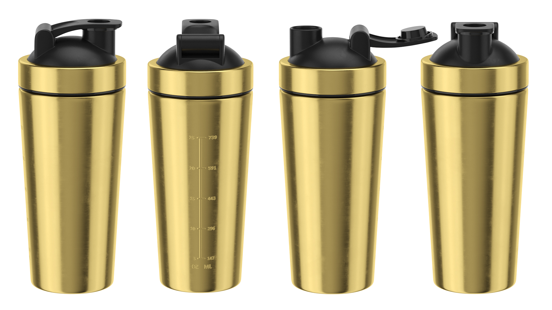 3D model Stainless Steel Protein Shaker Gold