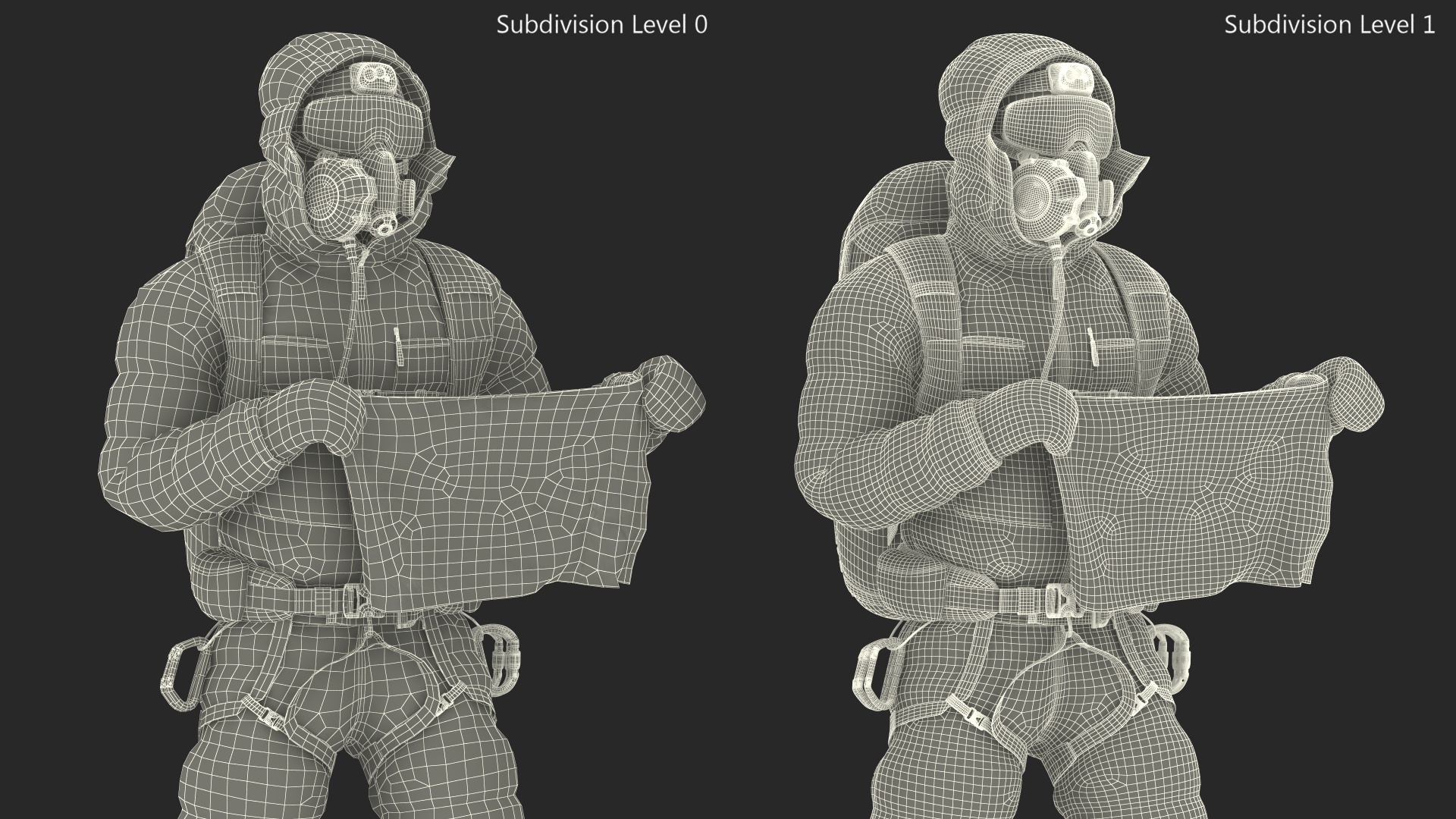 Everest Climber with Flag in Hands 3D model