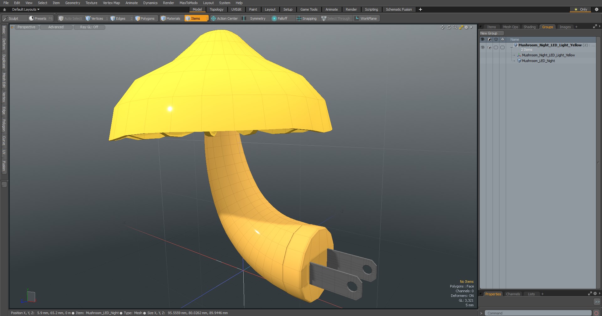 3D Mushroom Night LED Light Yellow