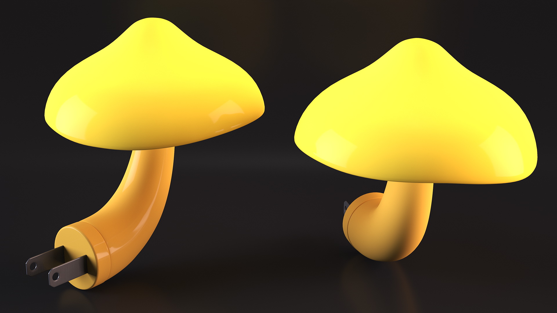 3D Mushroom Night LED Light Yellow