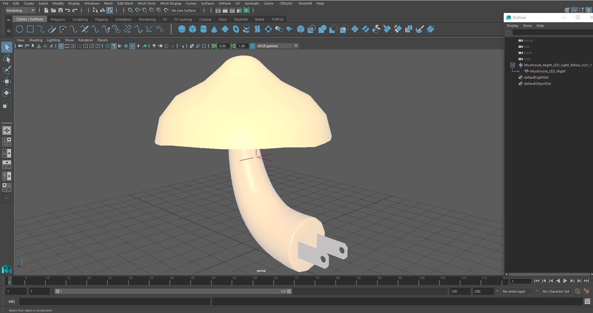 3D Mushroom Night LED Light Yellow