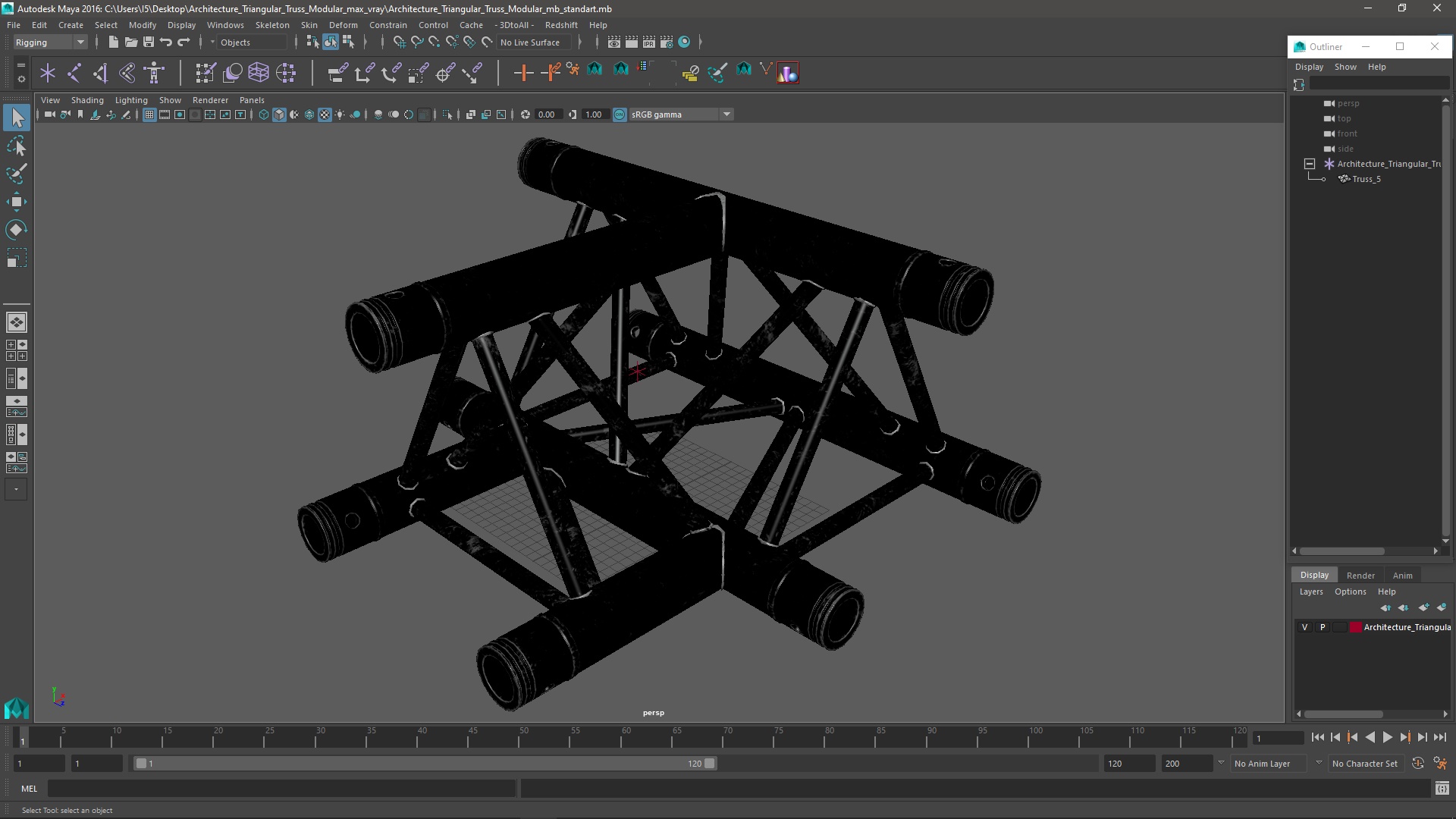 Architecture Triangular Truss Modular 3D