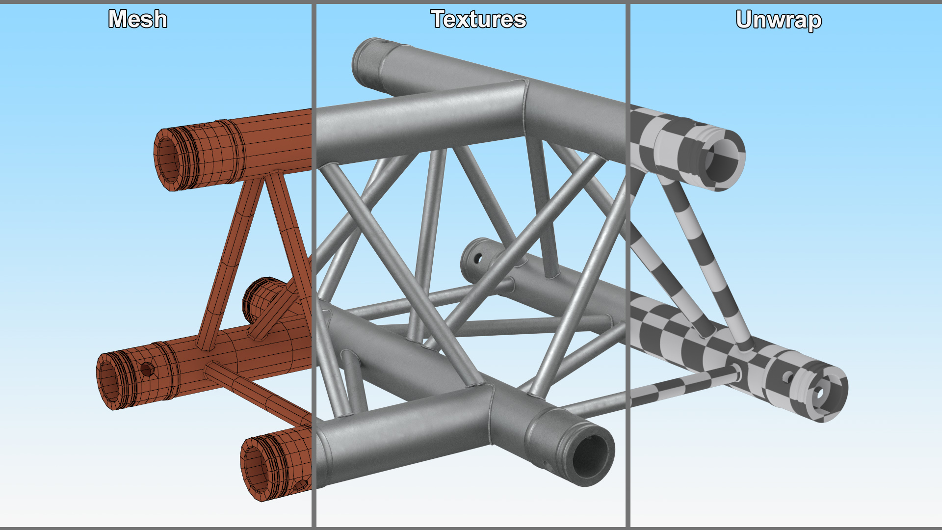 Architecture Triangular Truss Modular 3D
