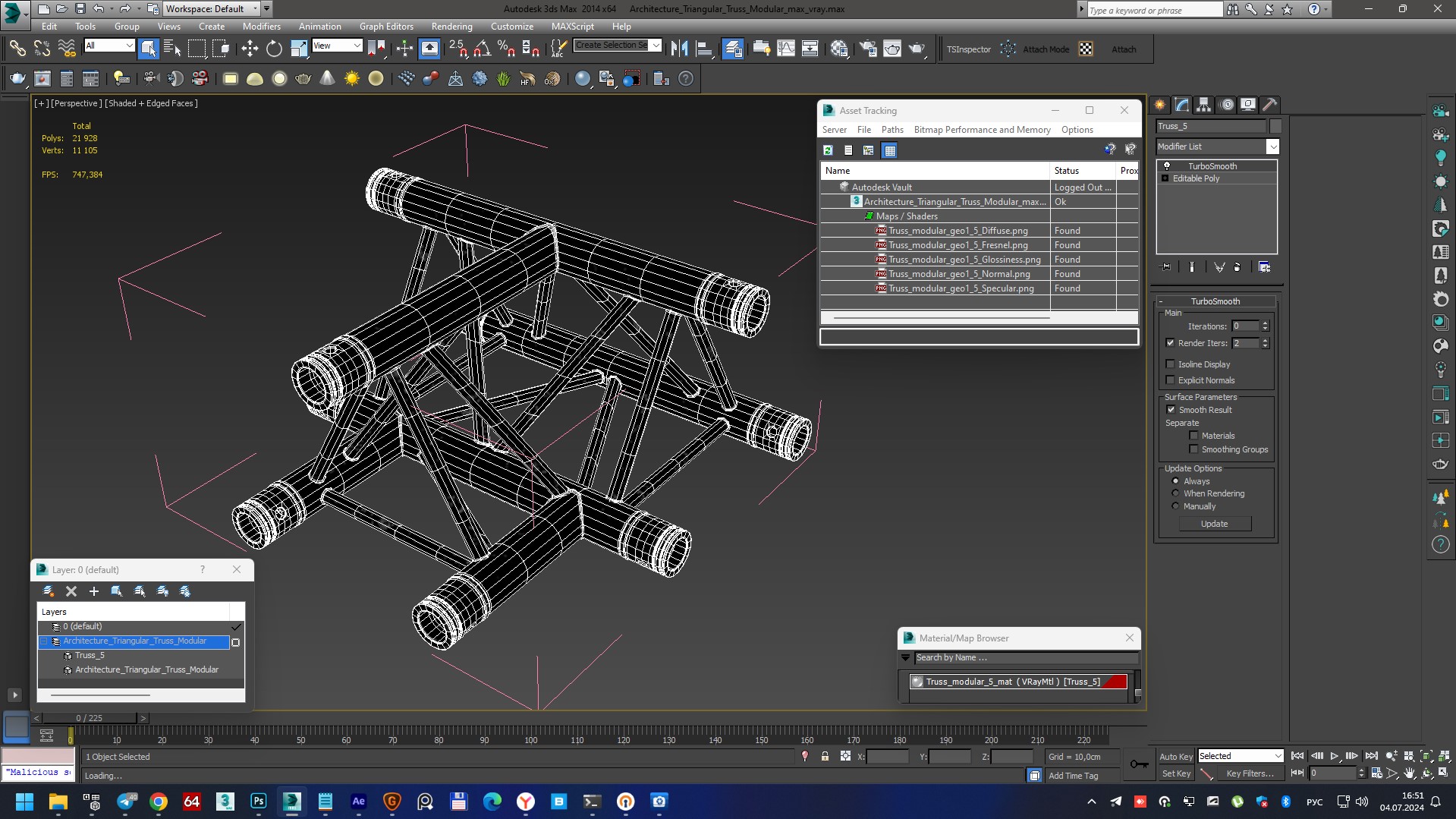 Architecture Triangular Truss Modular 3D