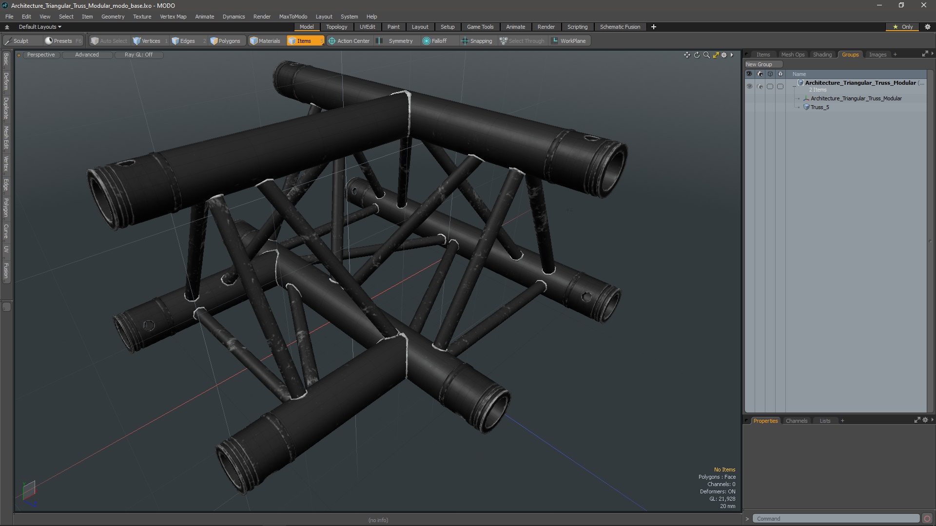 Architecture Triangular Truss Modular 3D
