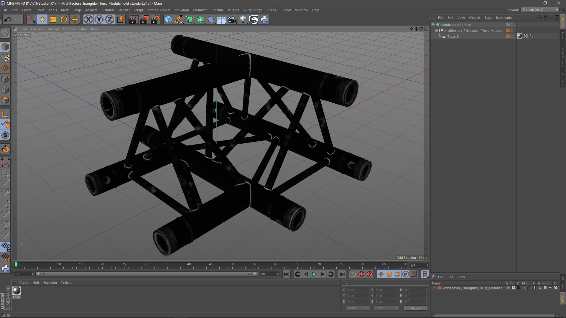 Architecture Triangular Truss Modular 3D