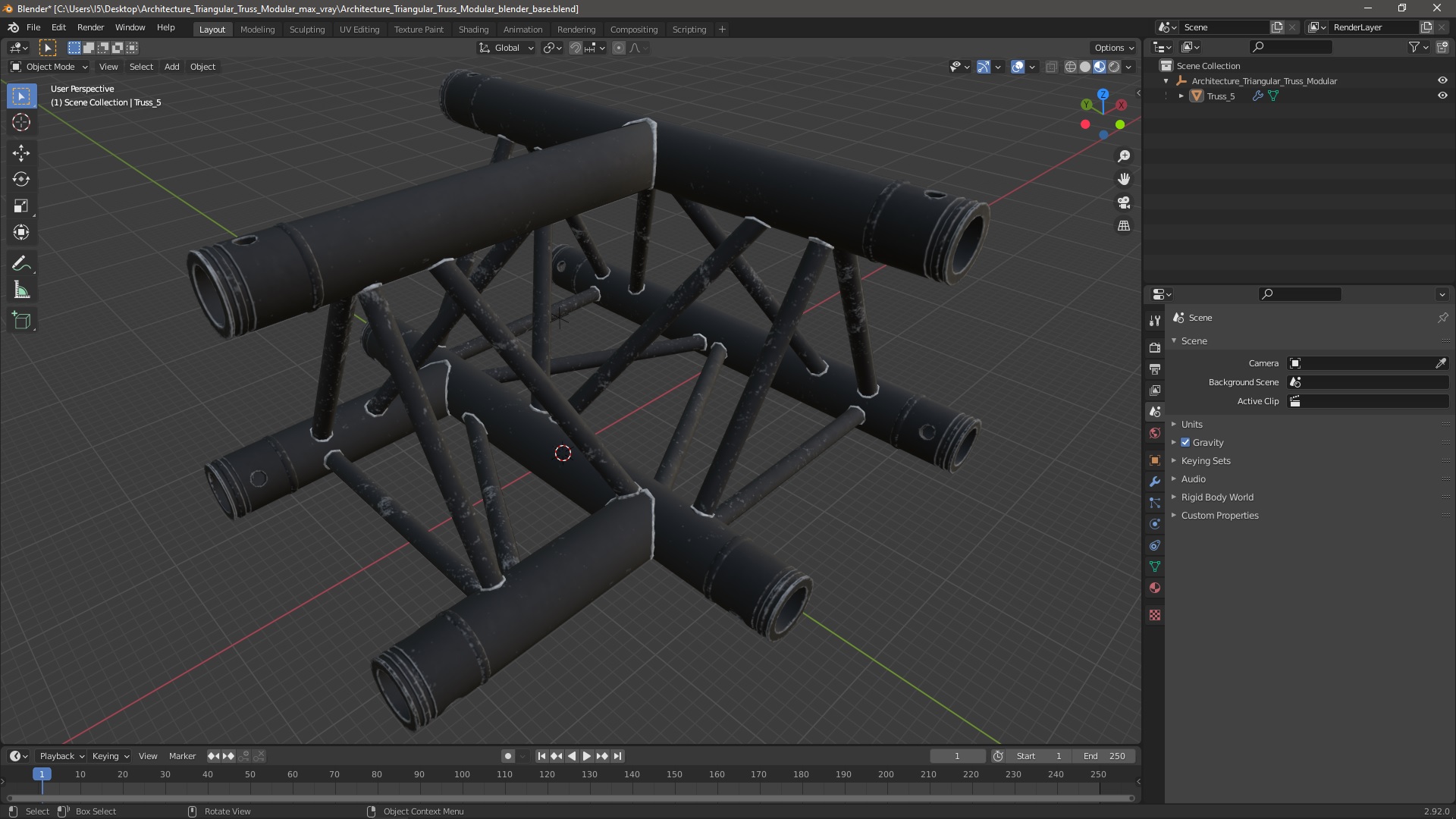 Architecture Triangular Truss Modular 3D