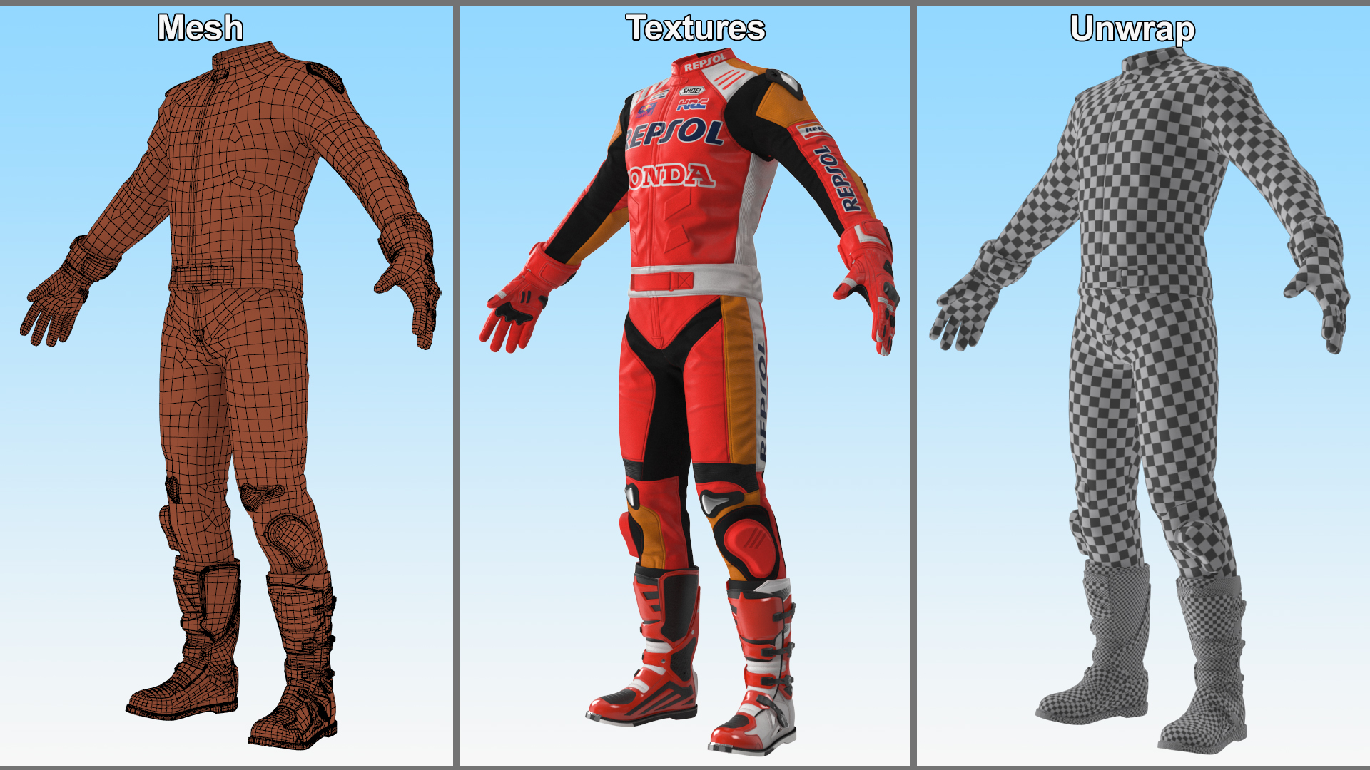 3D Honda Racing Suit Red