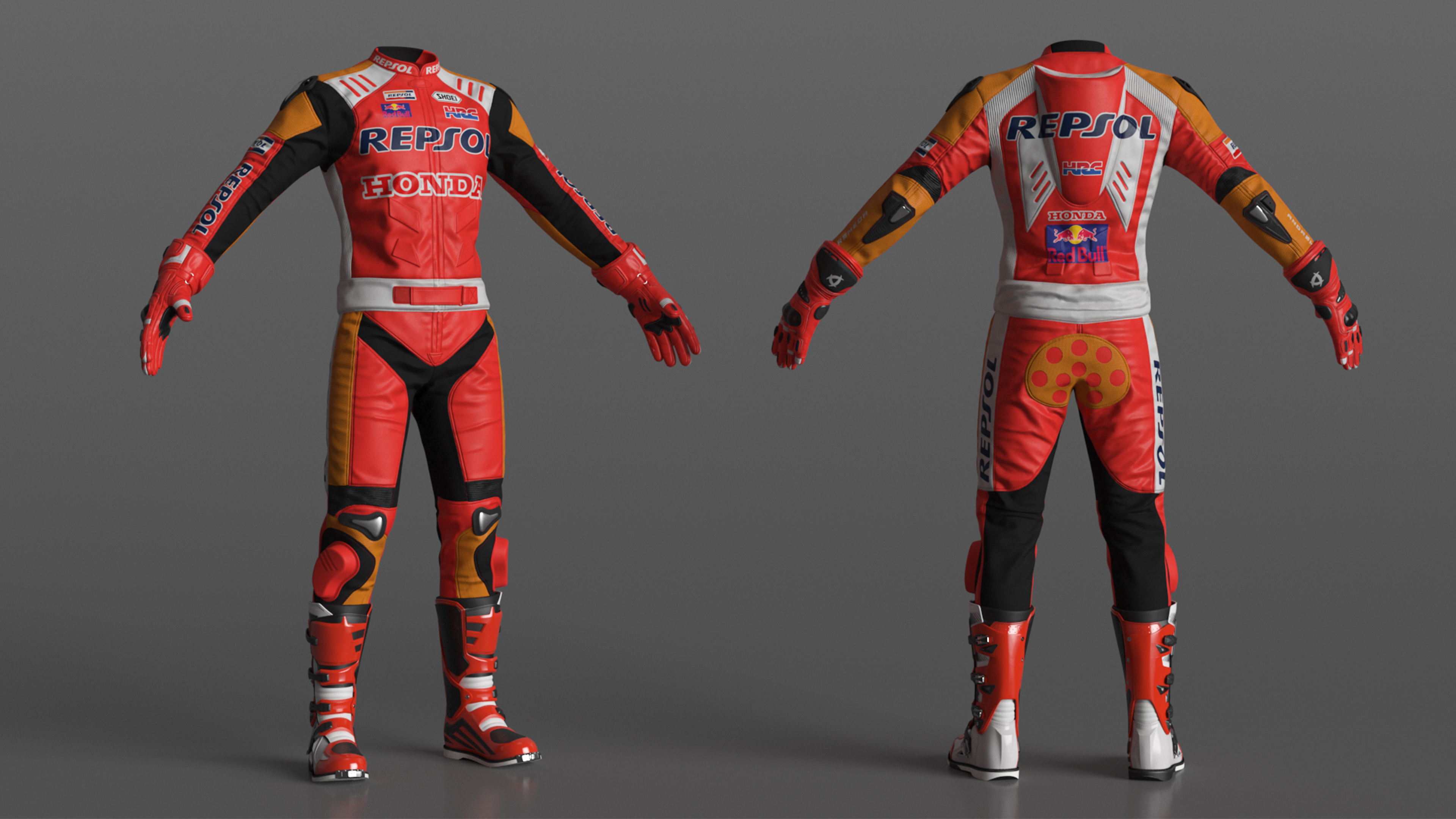 3D Honda Racing Suit Red