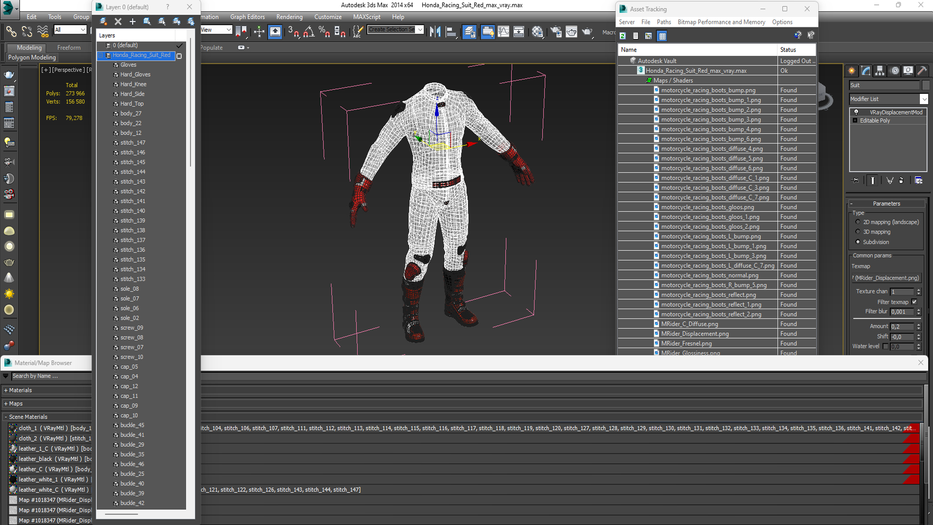 3D Honda Racing Suit Red