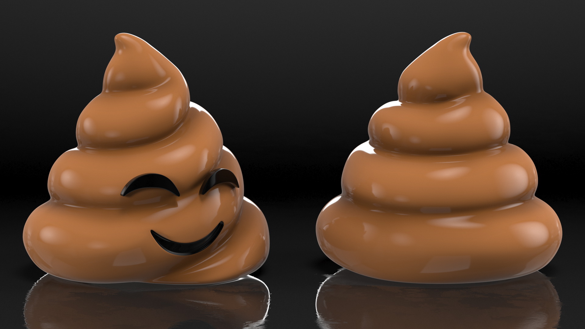 3D Poop Emoji Smiling Eyes model