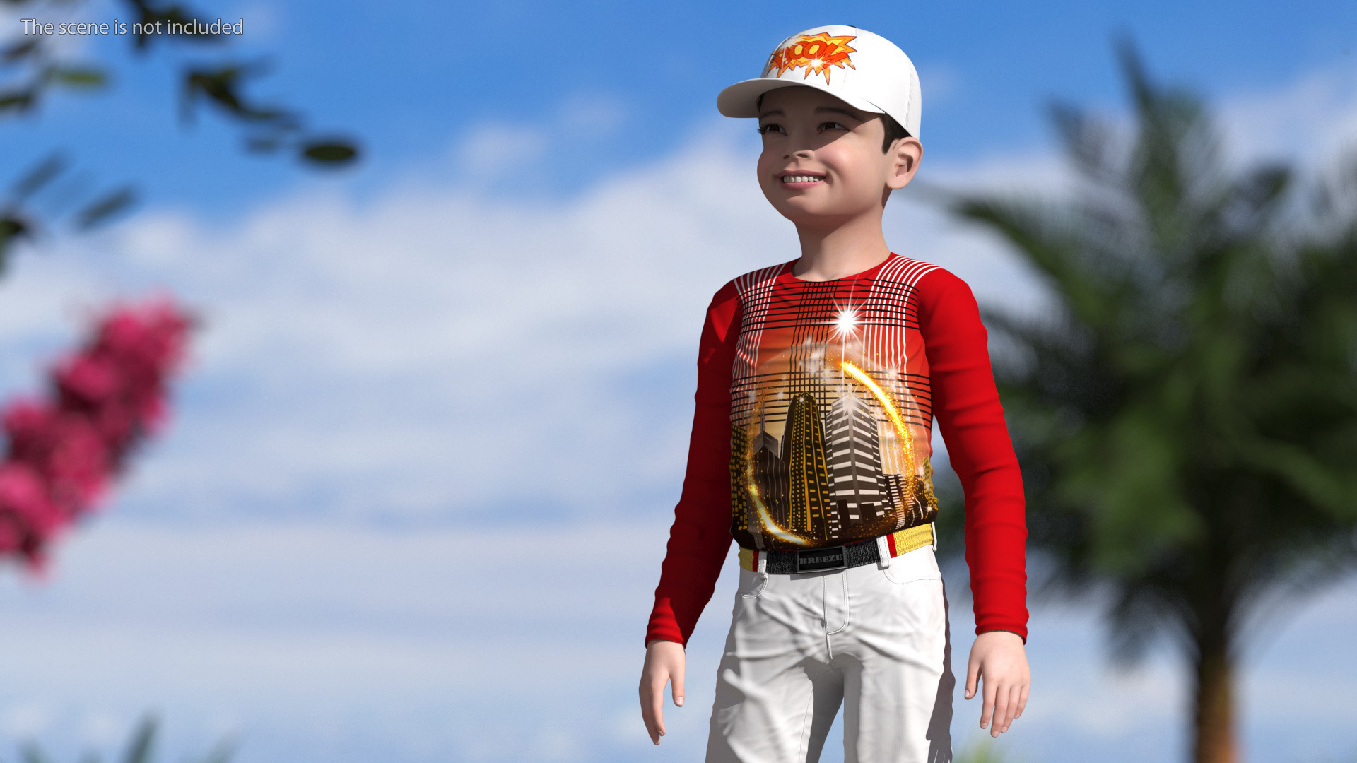 3D Asian Child Boy Street Style model