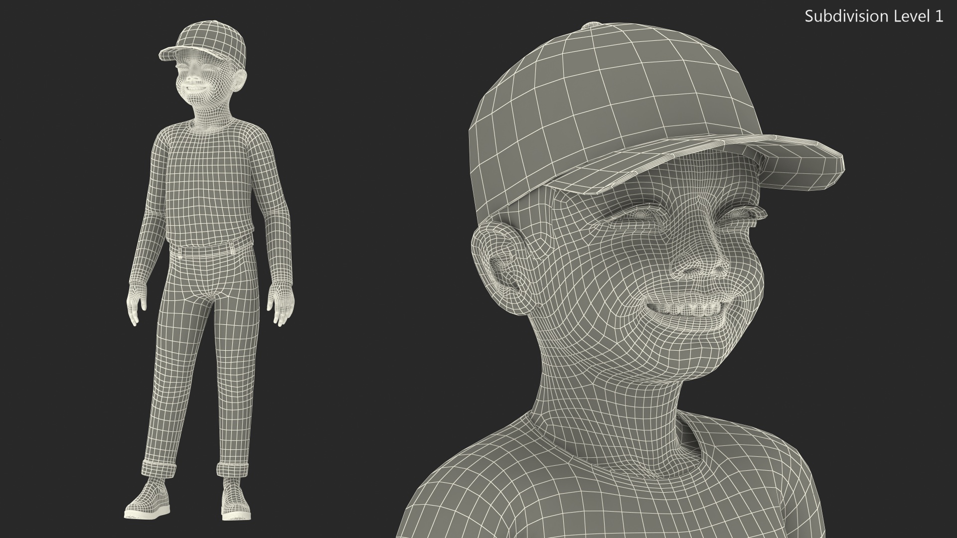 3D Asian Child Boy Street Style model