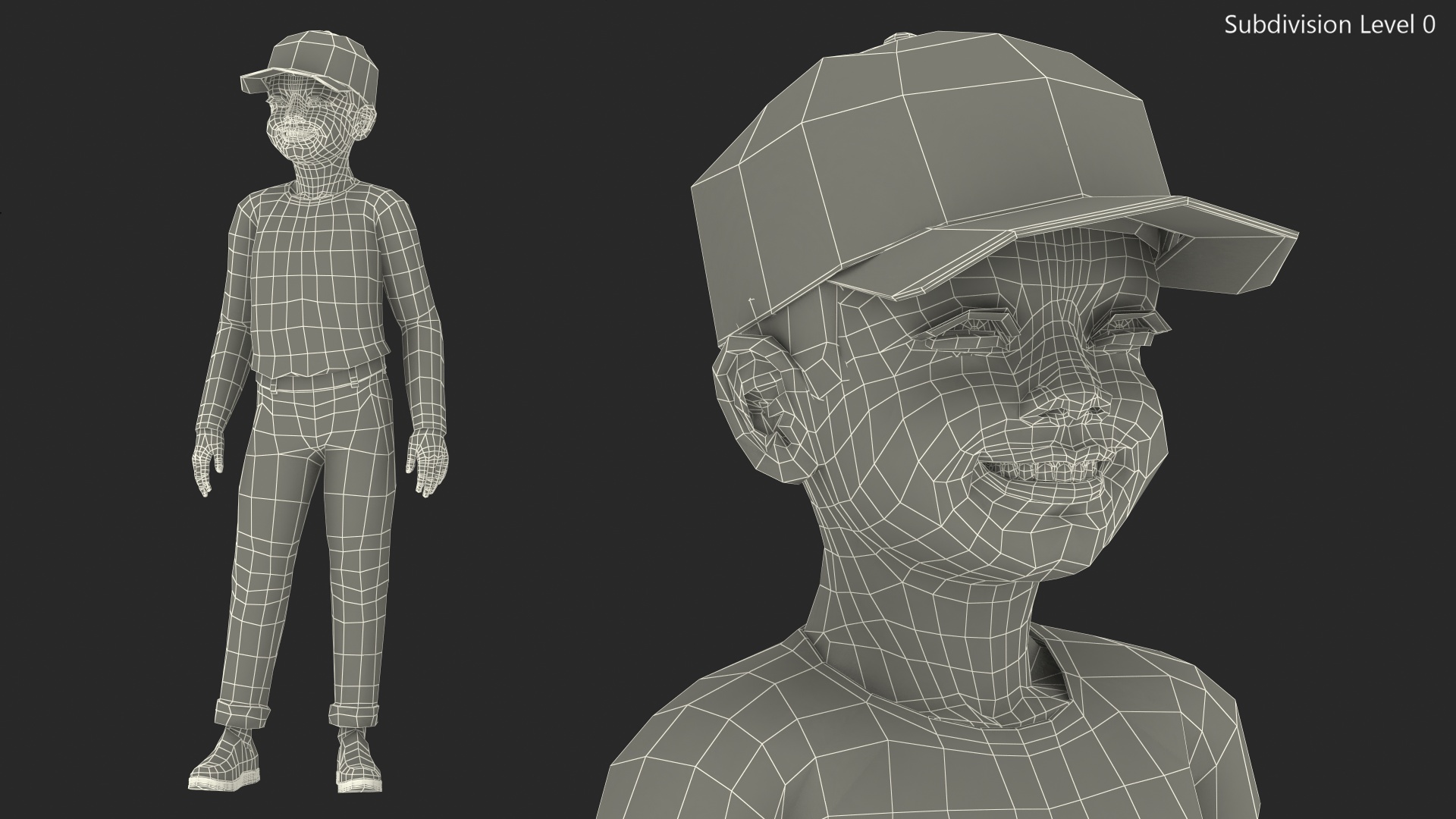 3D Asian Child Boy Street Style model
