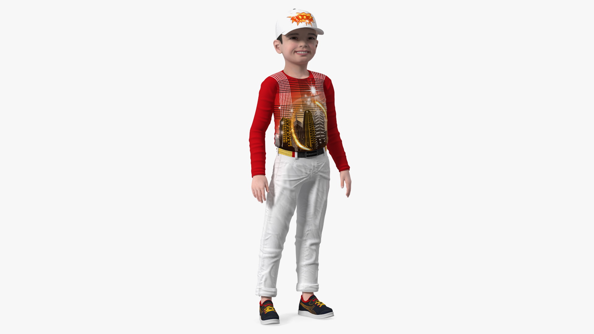 3D Asian Child Boy Street Style model