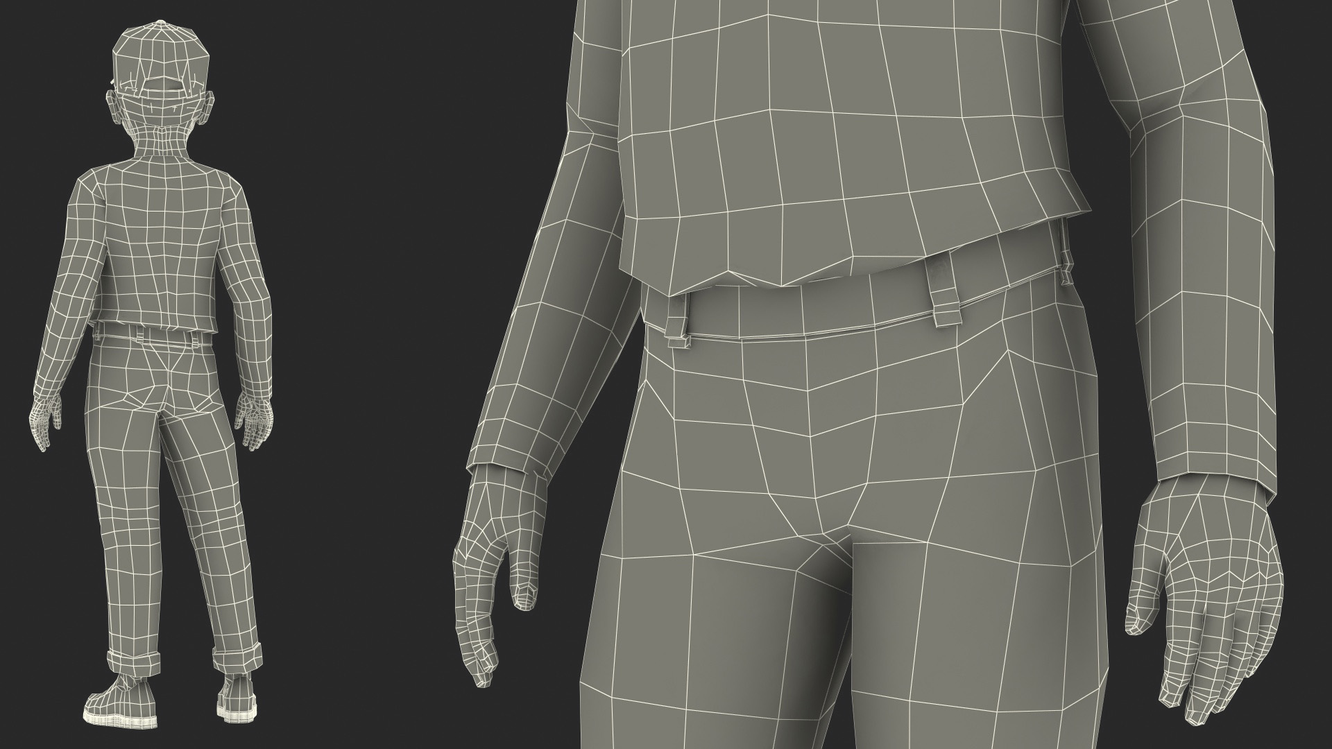 3D Asian Child Boy Street Style model