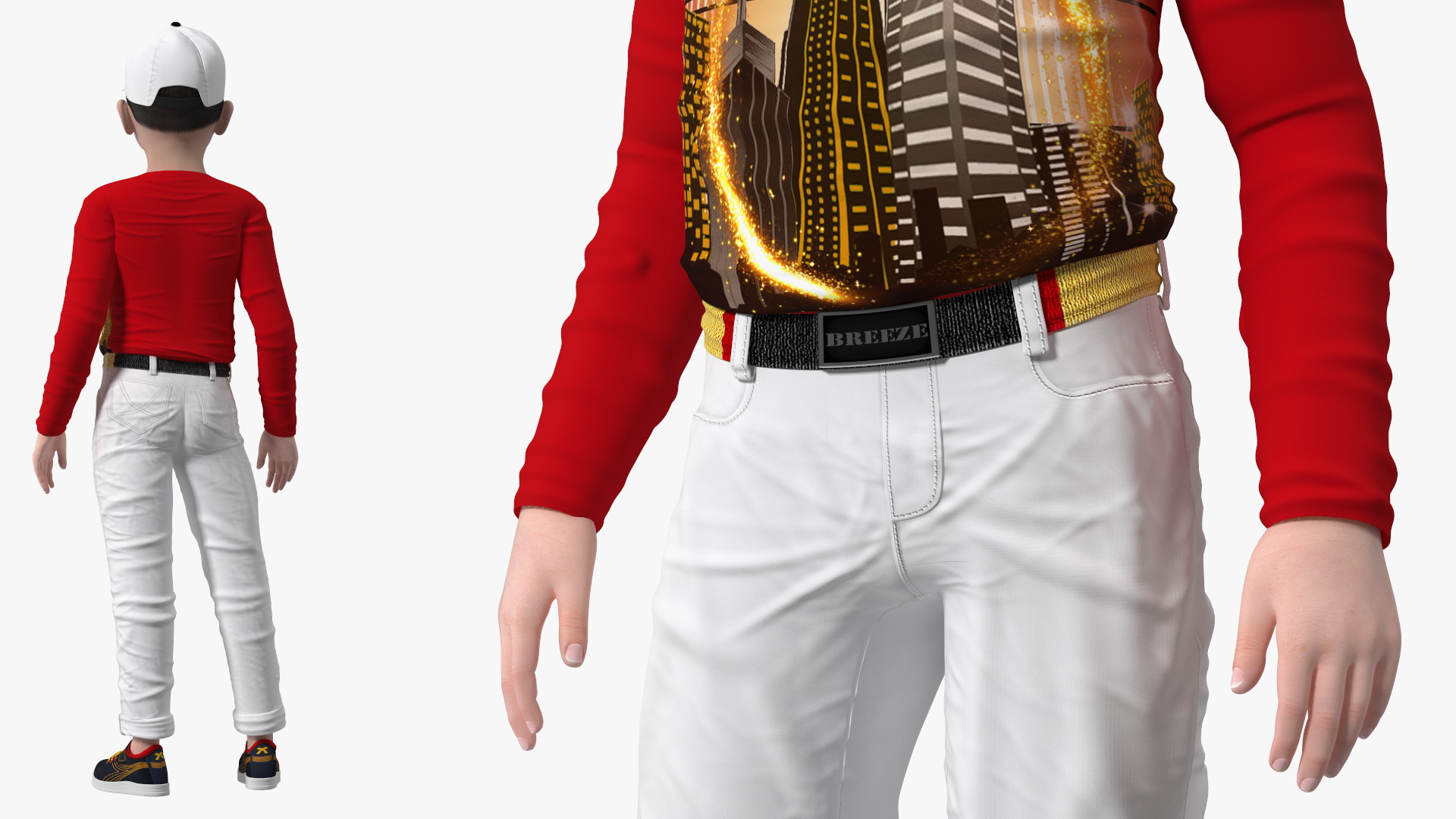 3D Asian Child Boy Street Style model