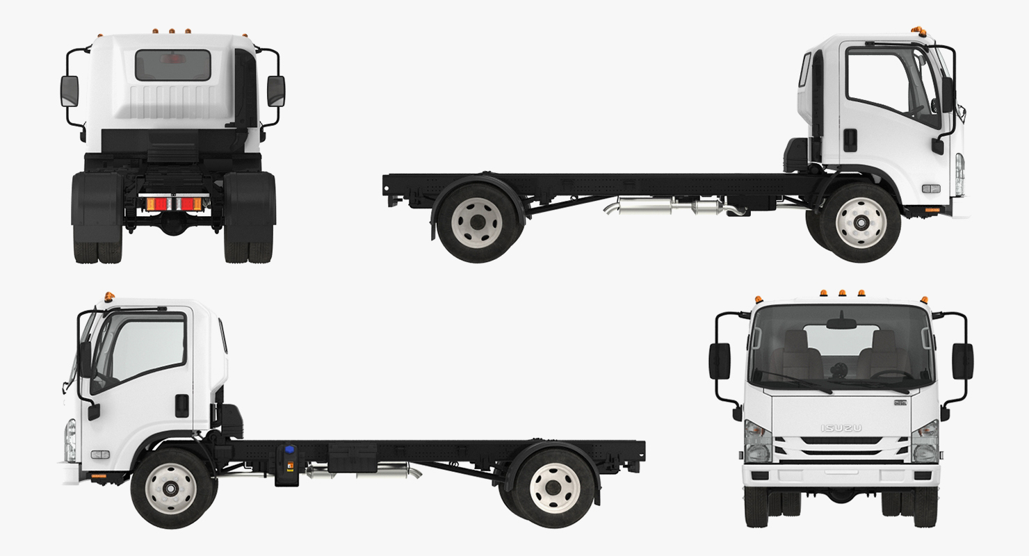 3D Commercial Truck Isuzu NPR 2018 Rigged model