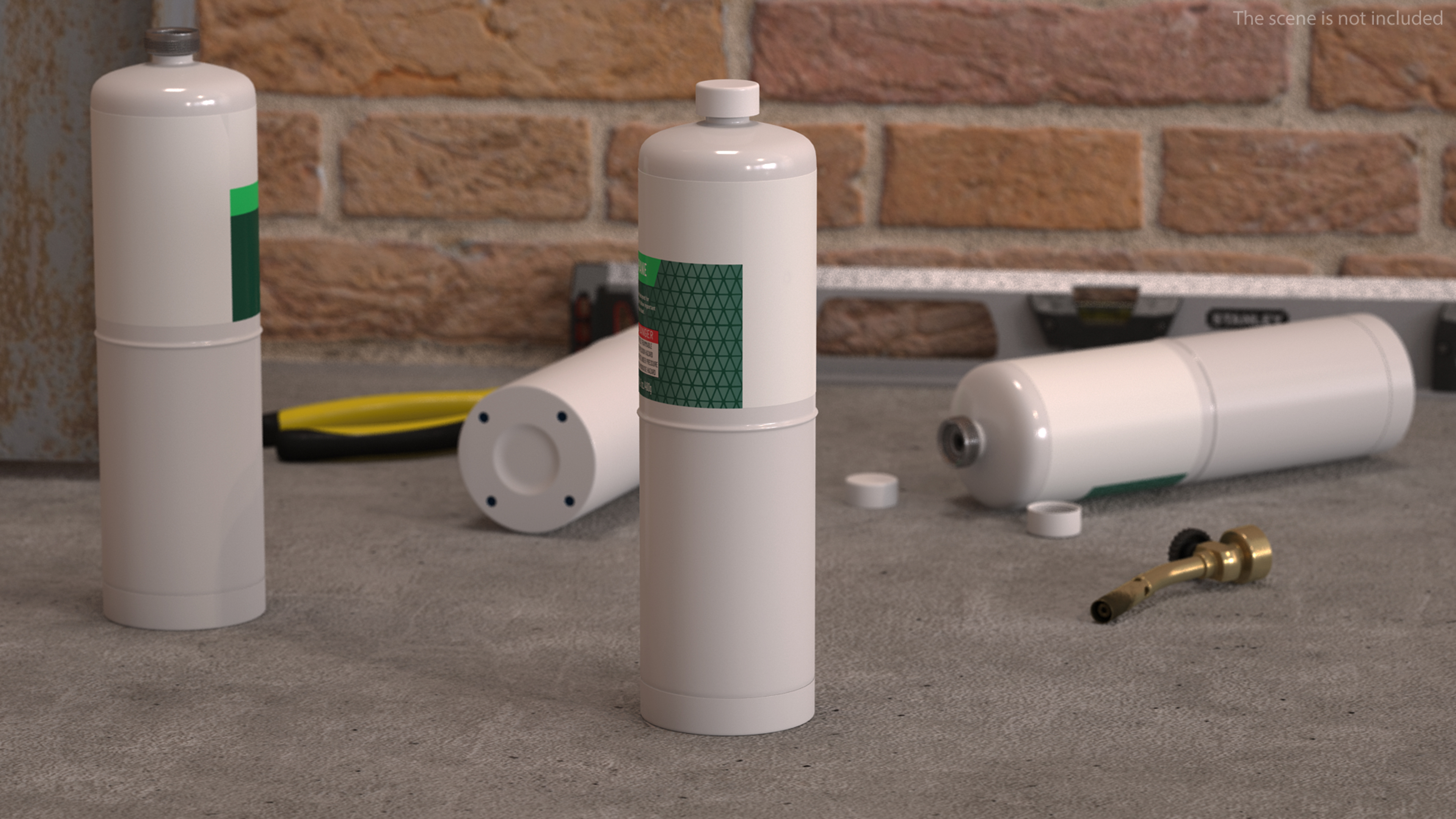 Hand Torch Propane Fuel Cylinder 3D