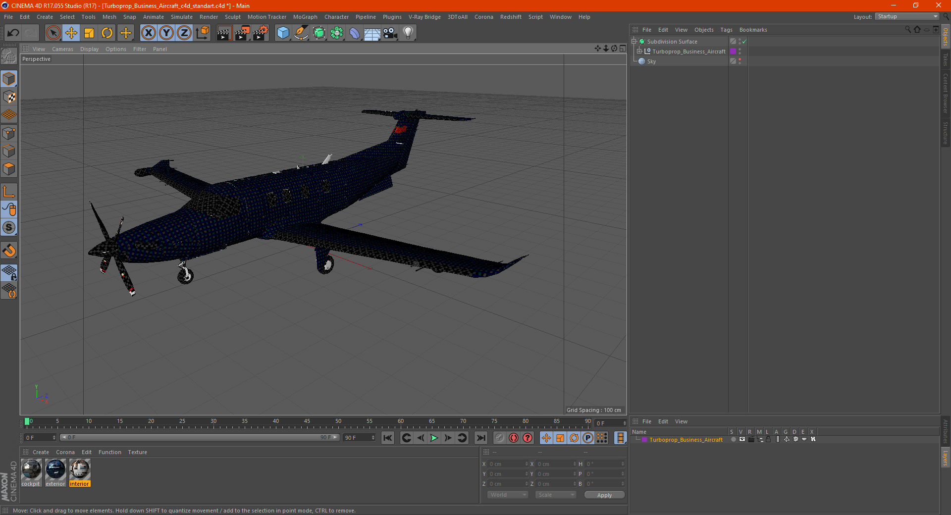 Turboprop Business Aircraft 3D