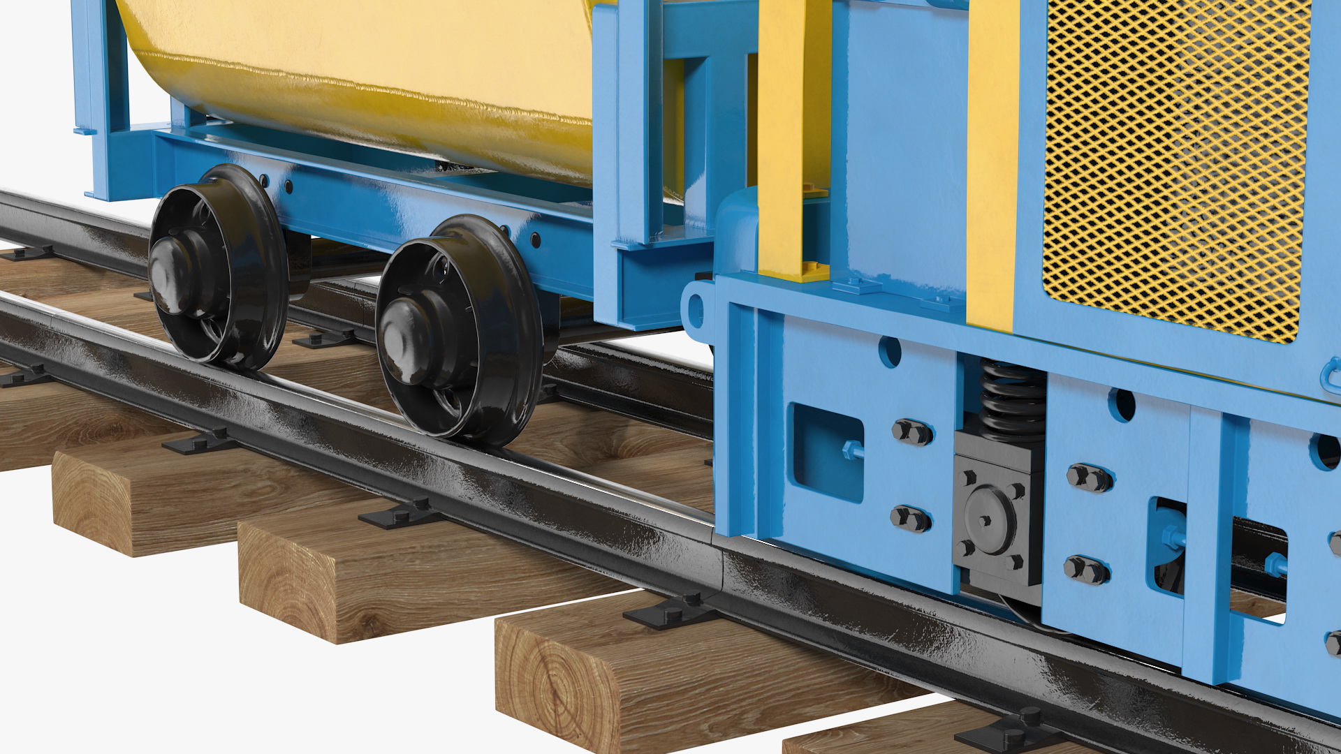 3D model Mining Locomotive with Minecart on Railway Section