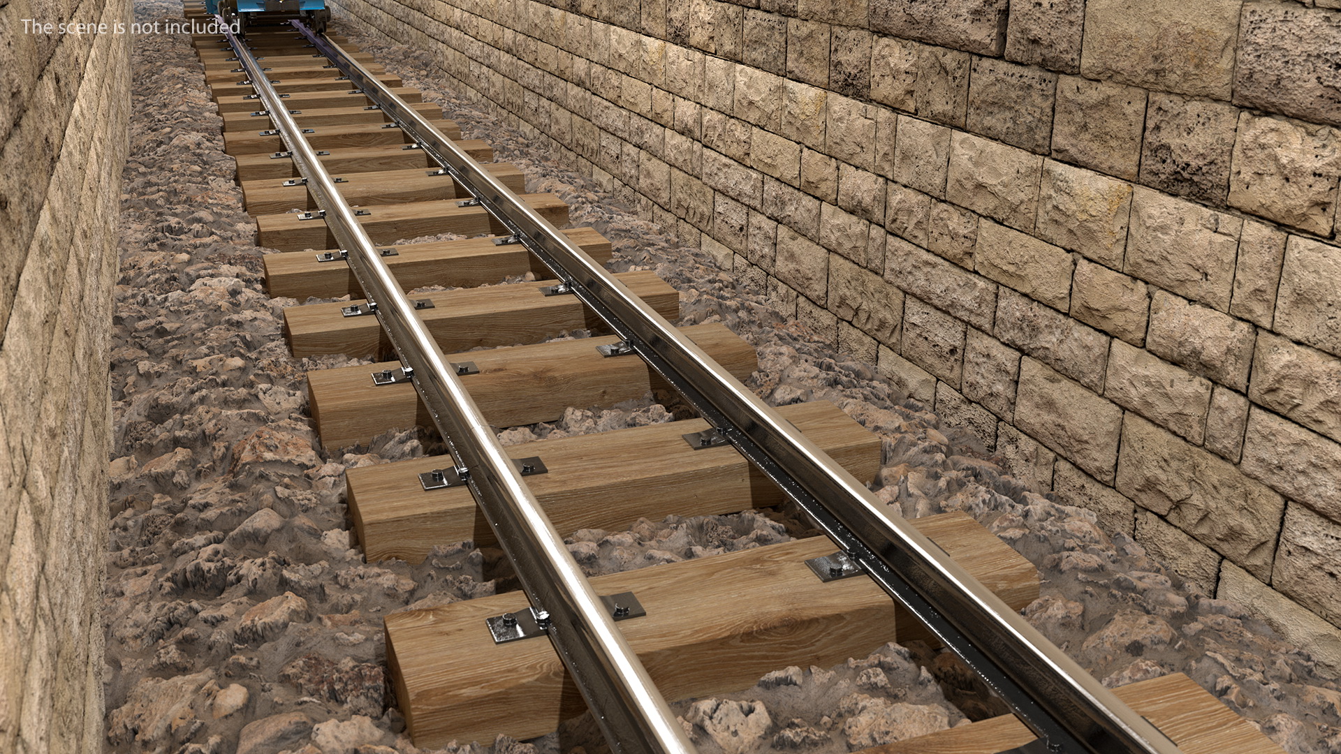 3D model Mining Locomotive with Minecart on Railway Section