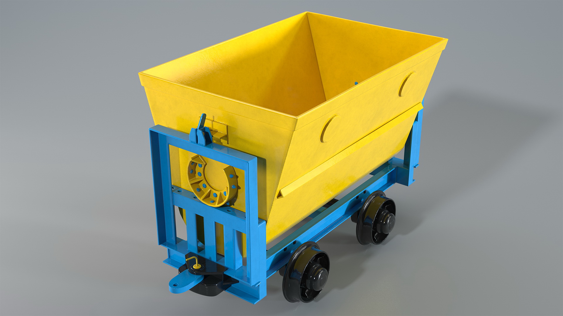 3D model Mining Locomotive with Minecart on Railway Section