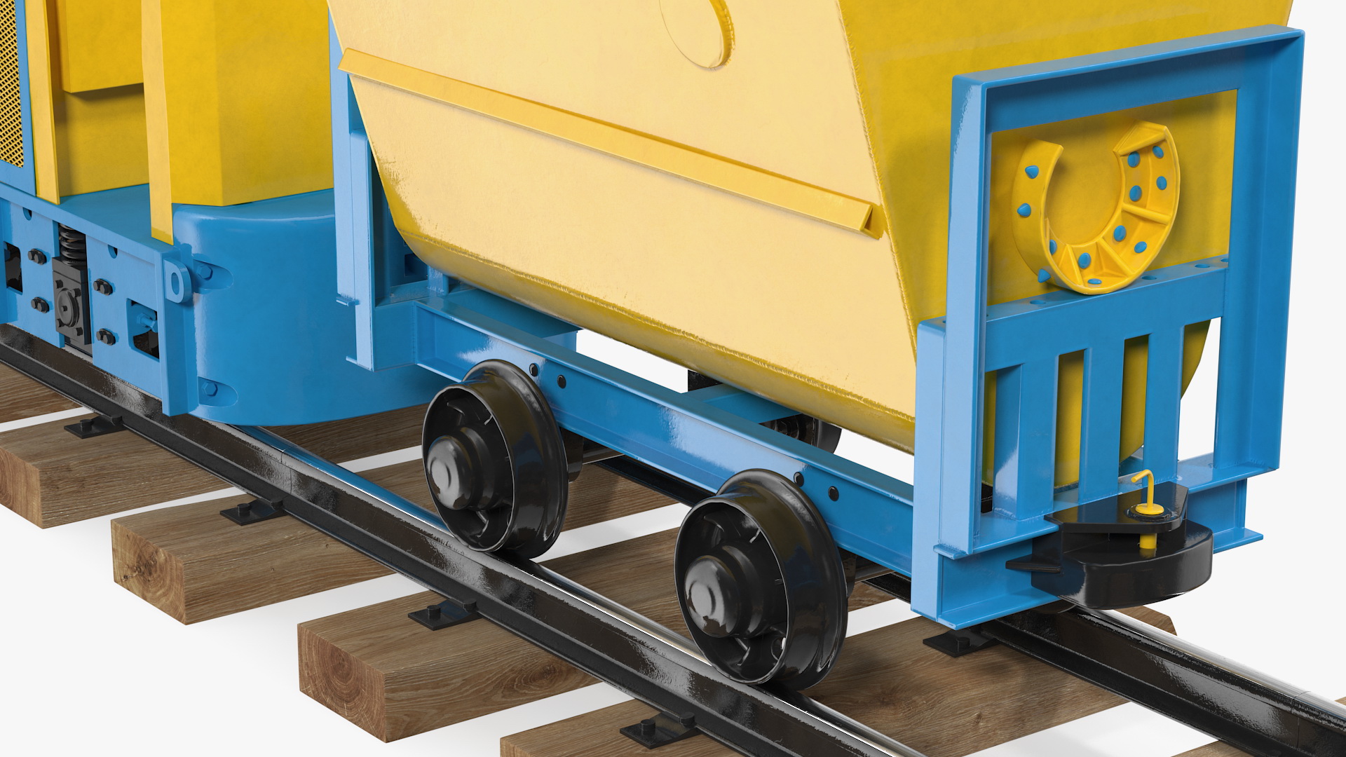 3D model Mining Locomotive with Minecart on Railway Section