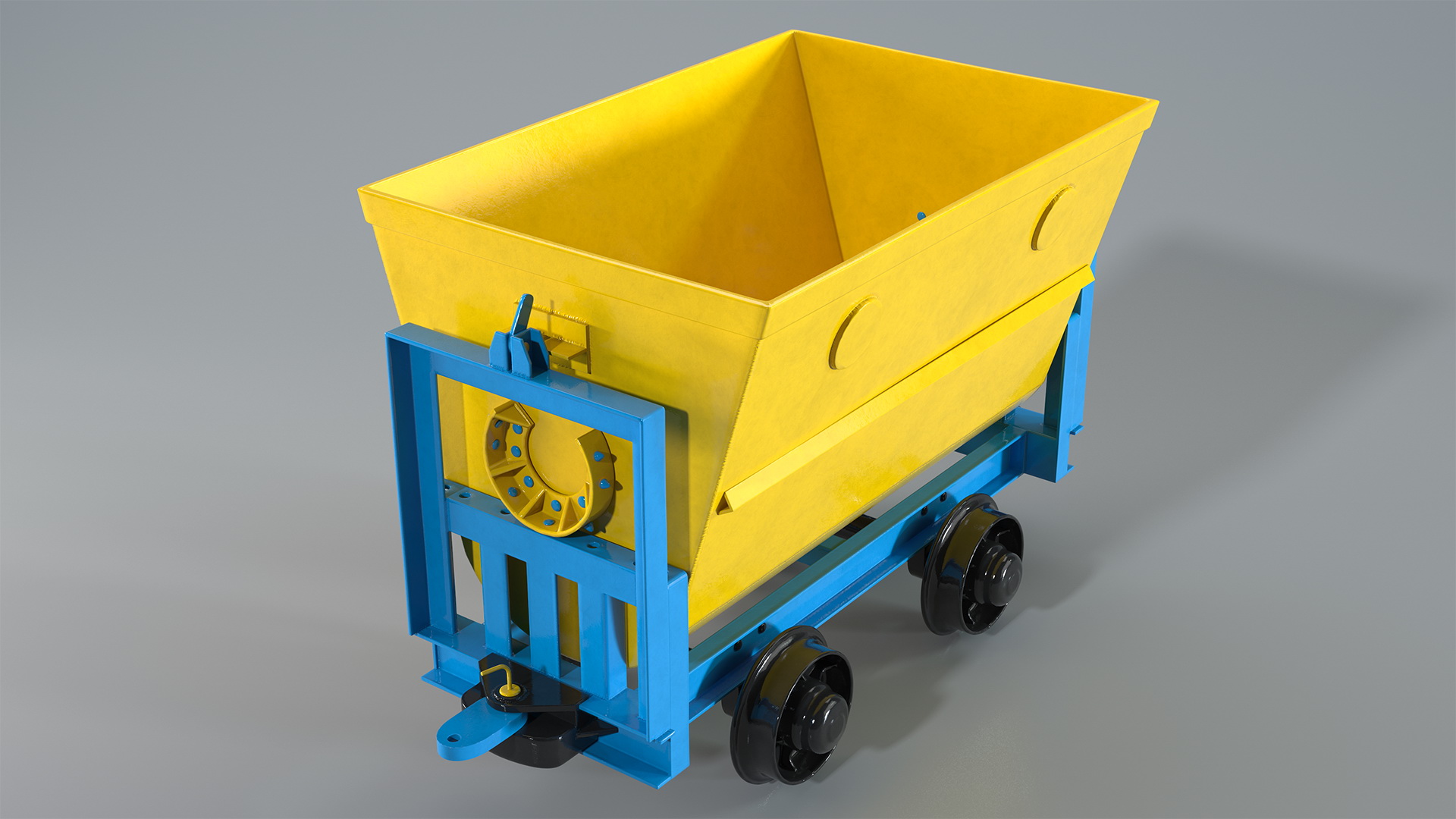 3D model Mining Locomotive with Minecart on Railway Section