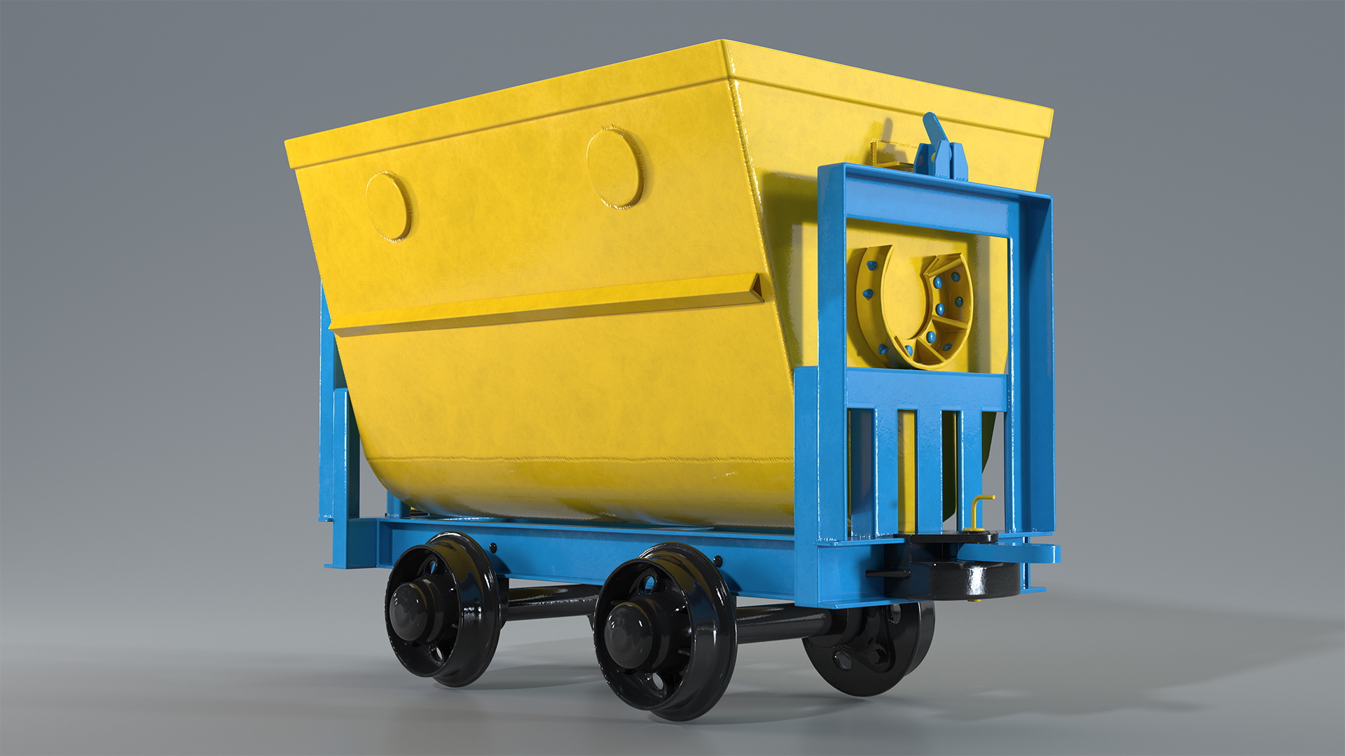 3D model Mining Locomotive with Minecart on Railway Section