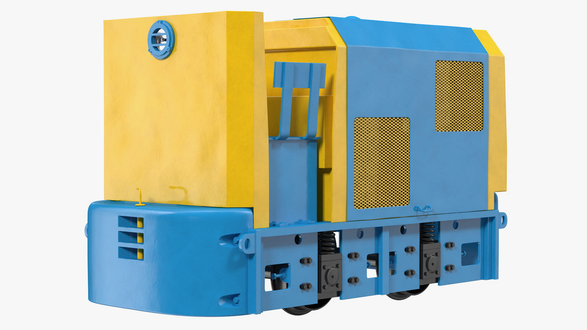 3D model Mining Locomotive with Minecart on Railway Section